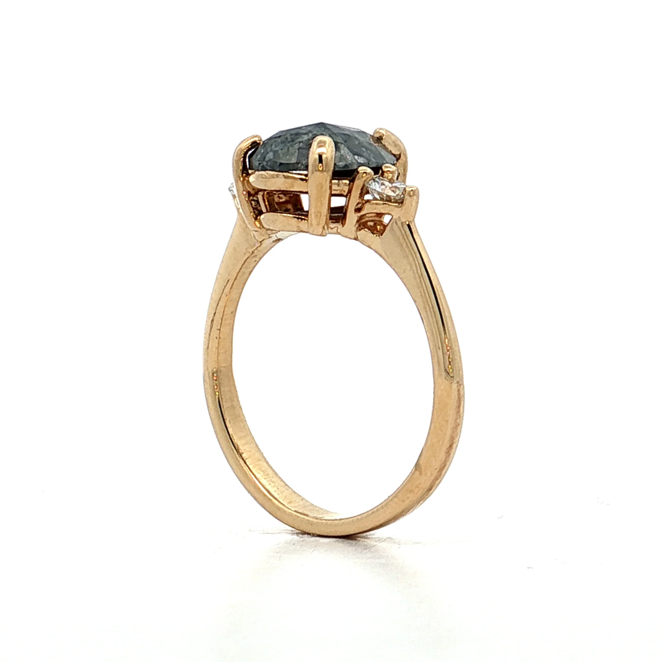1.64 Pear Salt & Pepper Diamond Engagement Ring 14k - Image 5