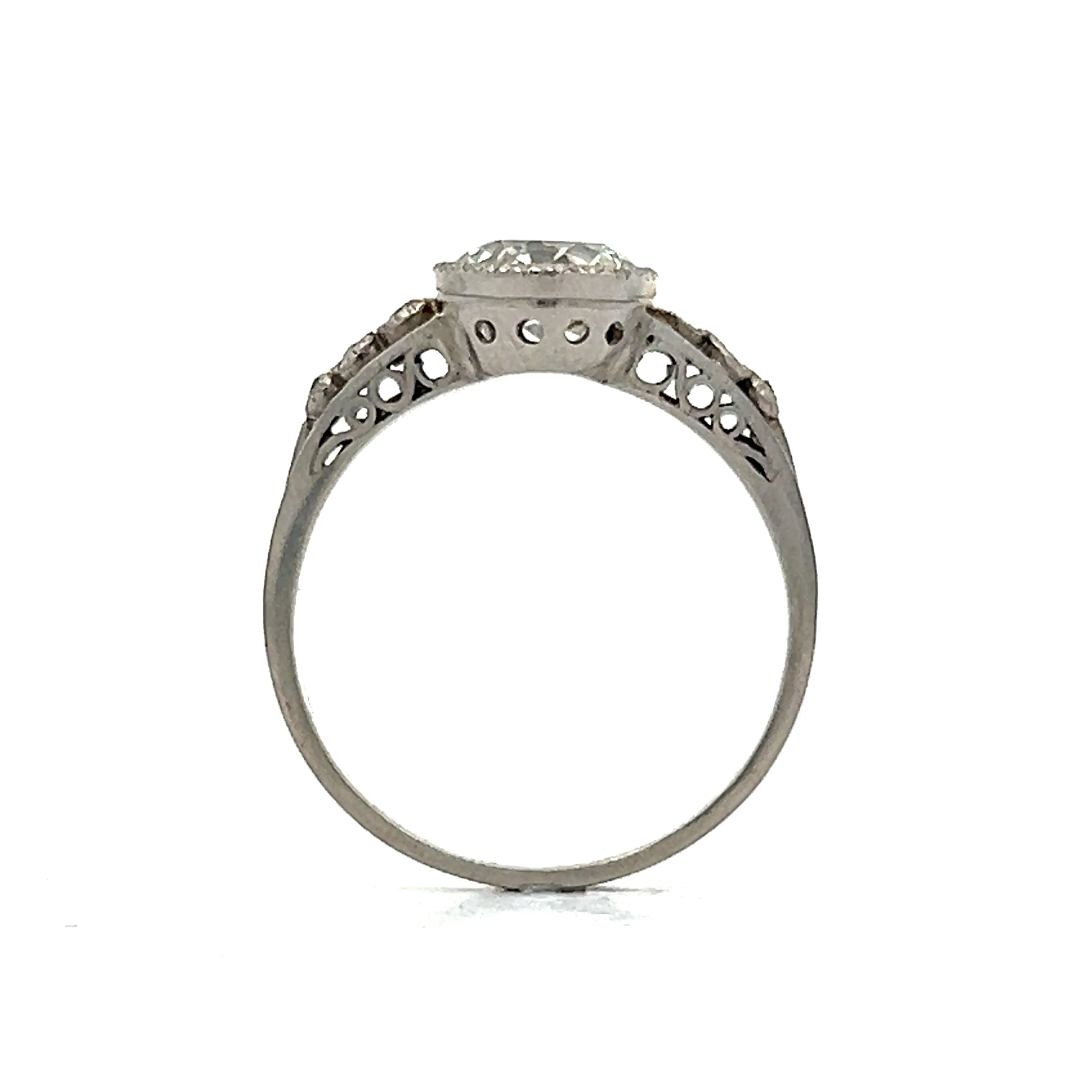 1.64 Vintage Art Deco Bezel Engagement Ring in Platinum - Image 4