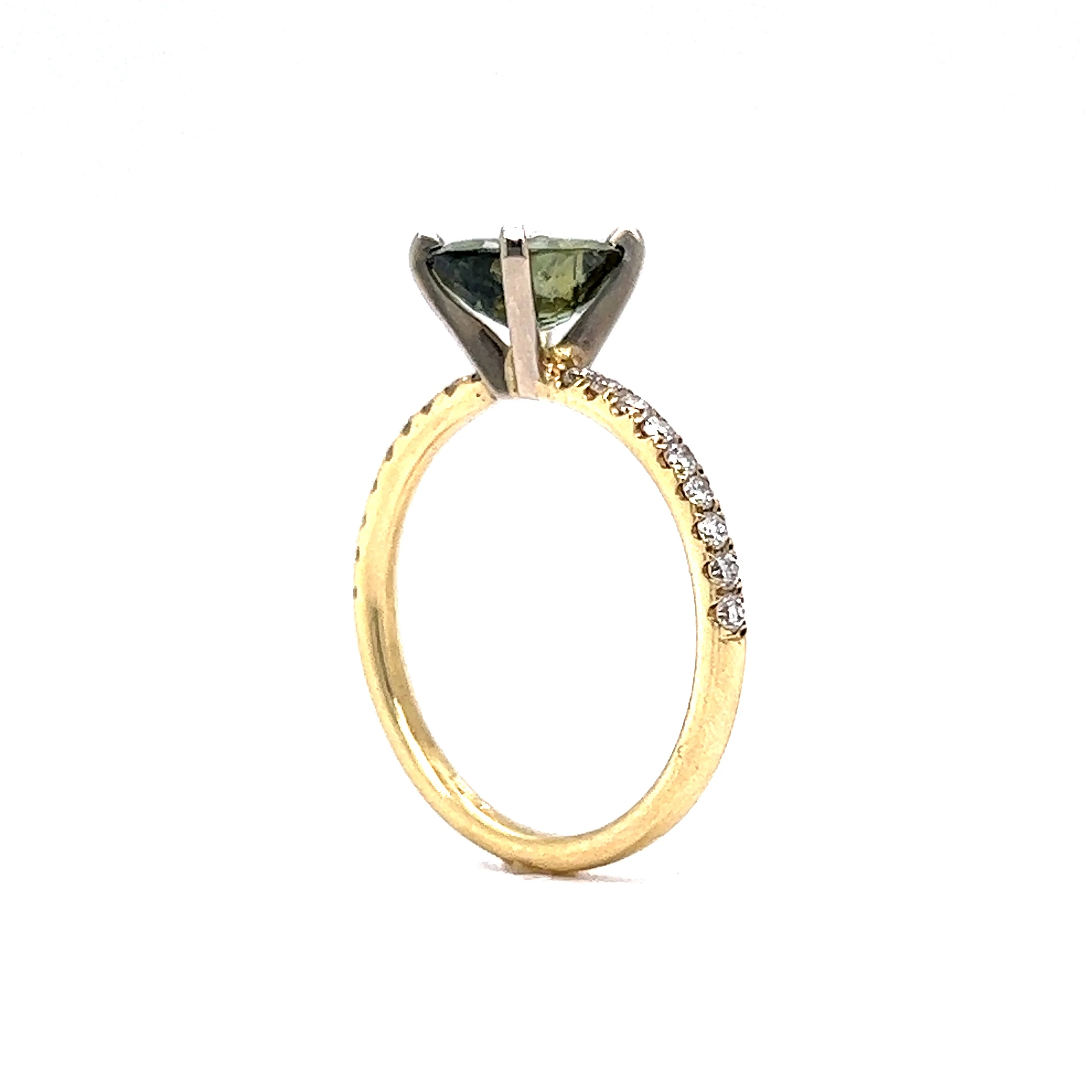 1.65 Demantoid Garnet Engagement Ring in 14K Yellow Gold - Image 5