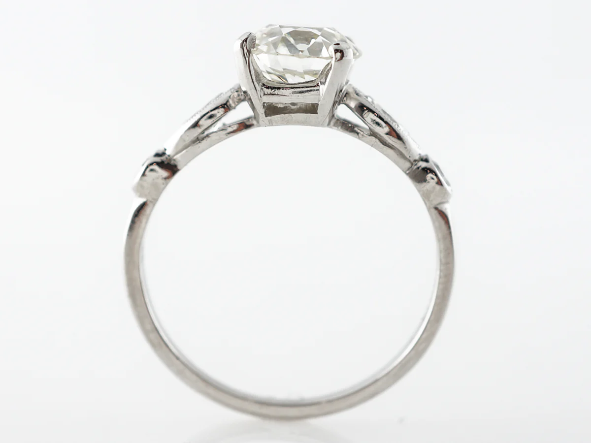 1.65 Old European Diamond Engagement Ring in Platinum - Image 4