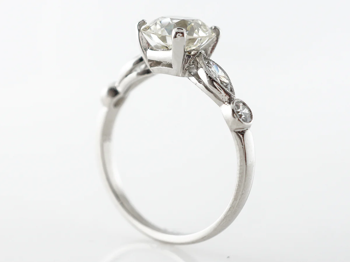 1.65 Old European Diamond Engagement Ring in Platinum - Image 5