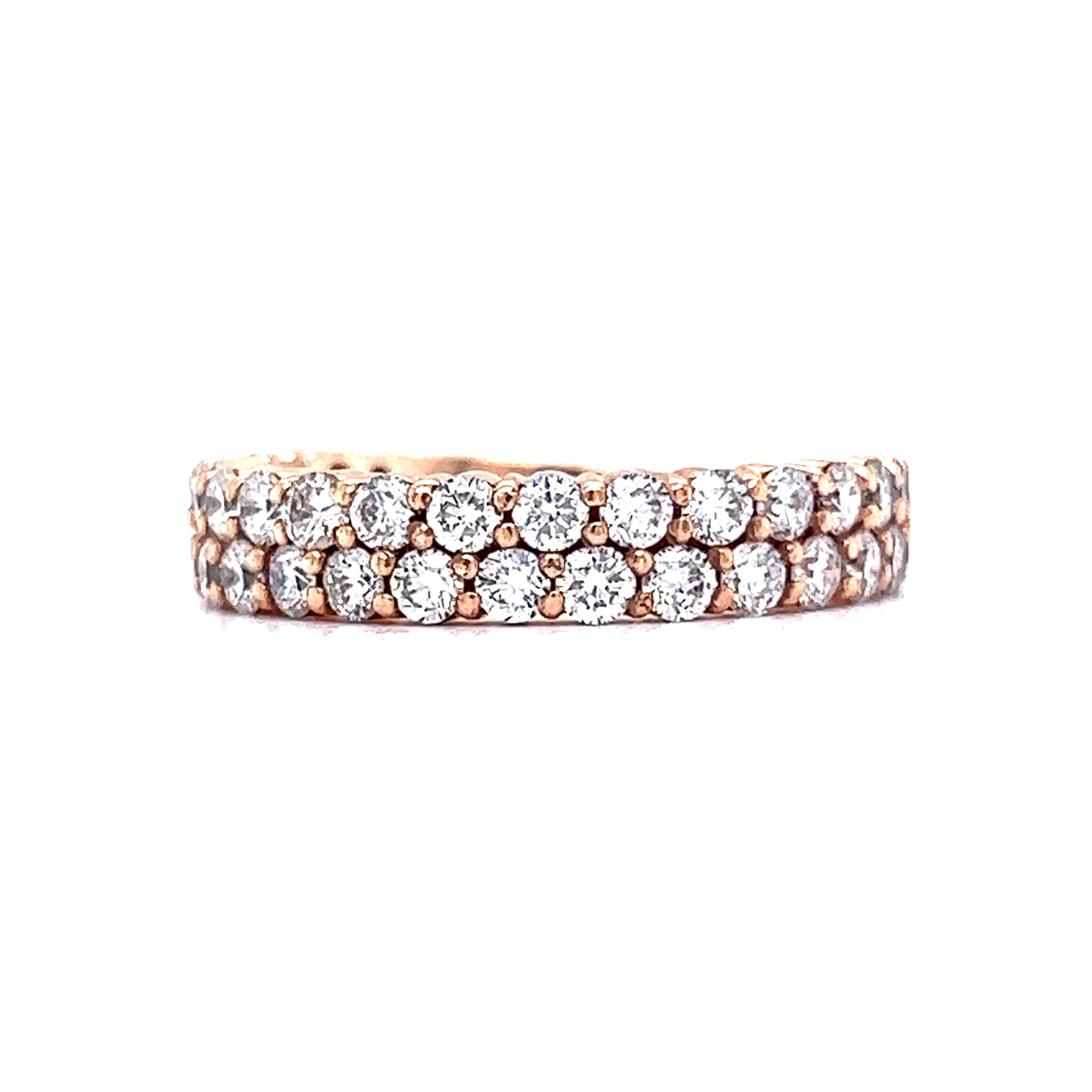 1.65 Pave Diamond Wedding Band in 14k Rose Gold - Image 2