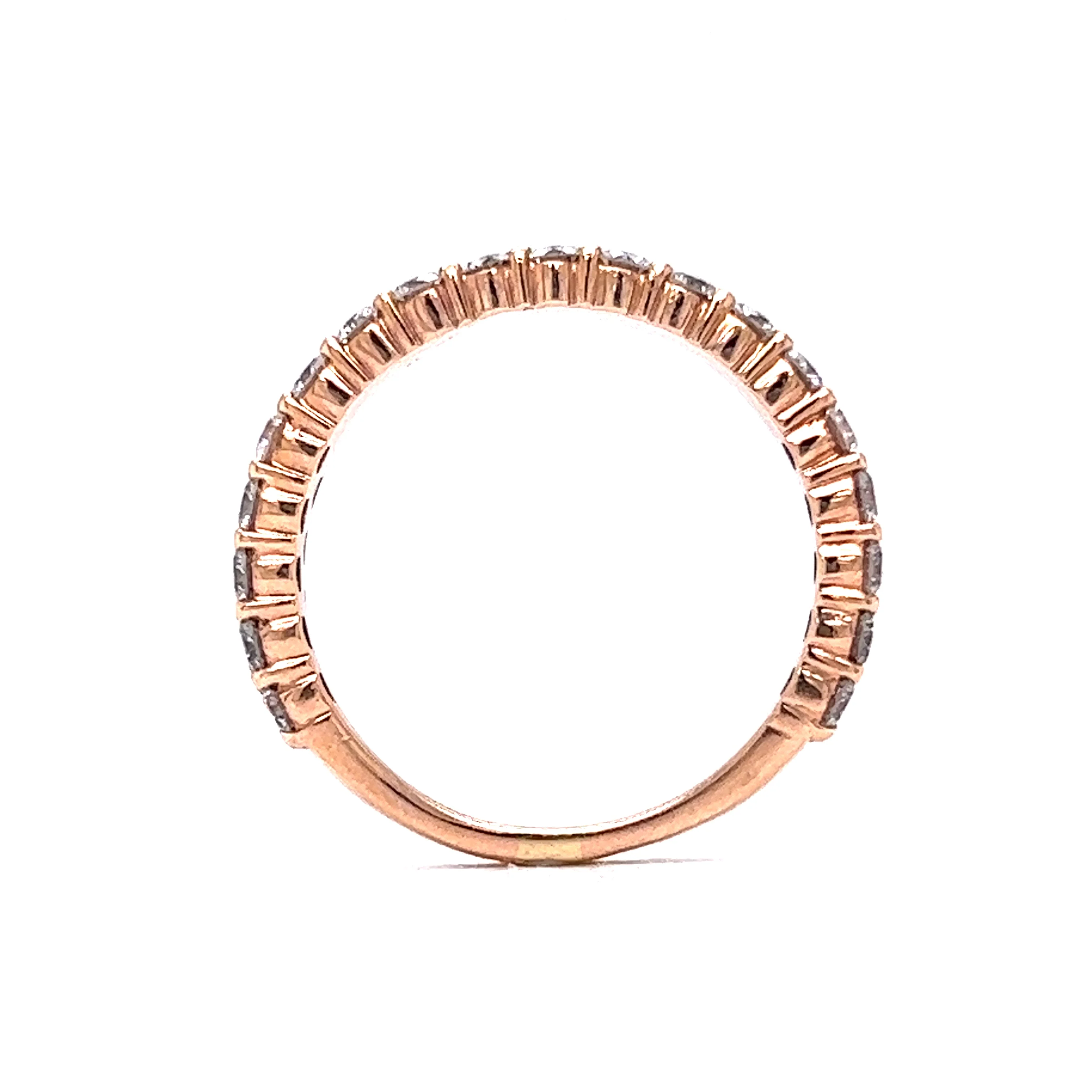 1.65 Pave Diamond Wedding Band in 14k Rose Gold - Image 4