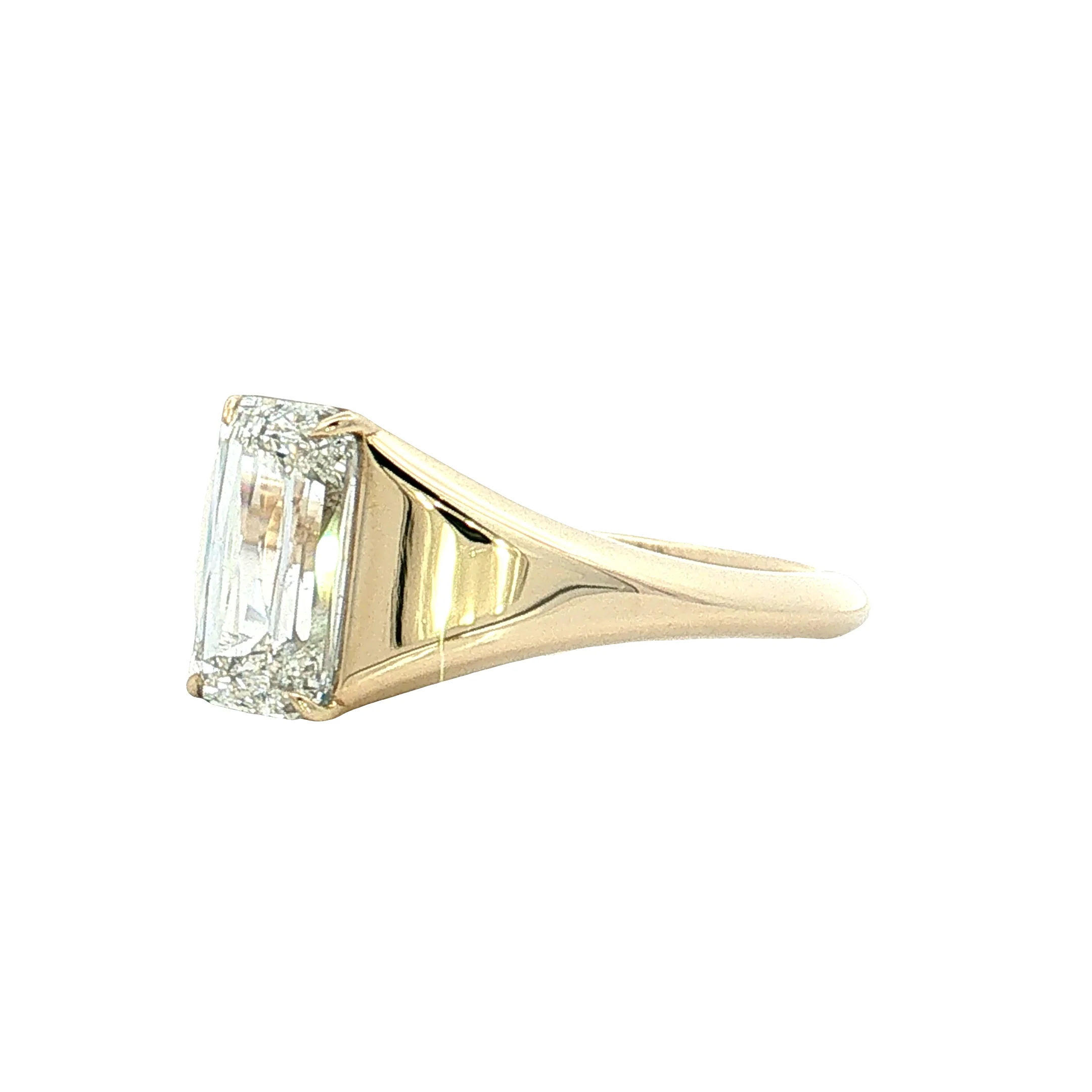 1.66 Emerald Cut Diamond Engagement Ring 14k - Image 2