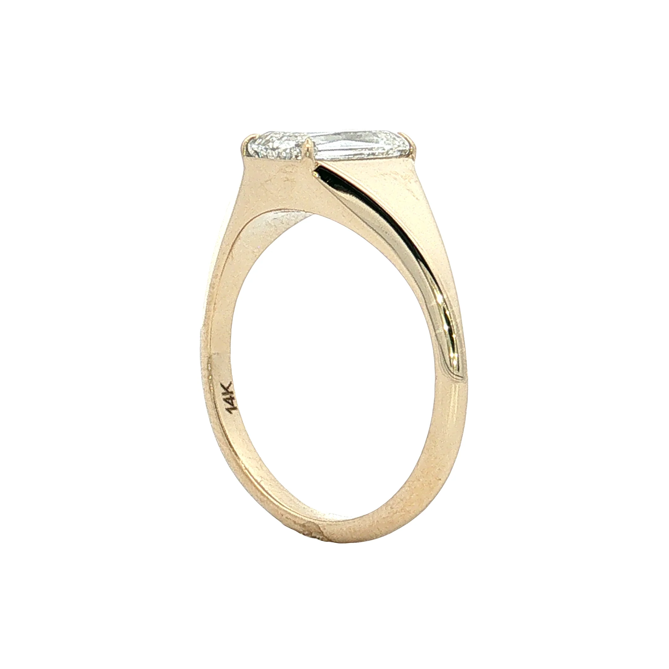 1.66 Emerald Cut Diamond Engagement Ring 14k - Image 5