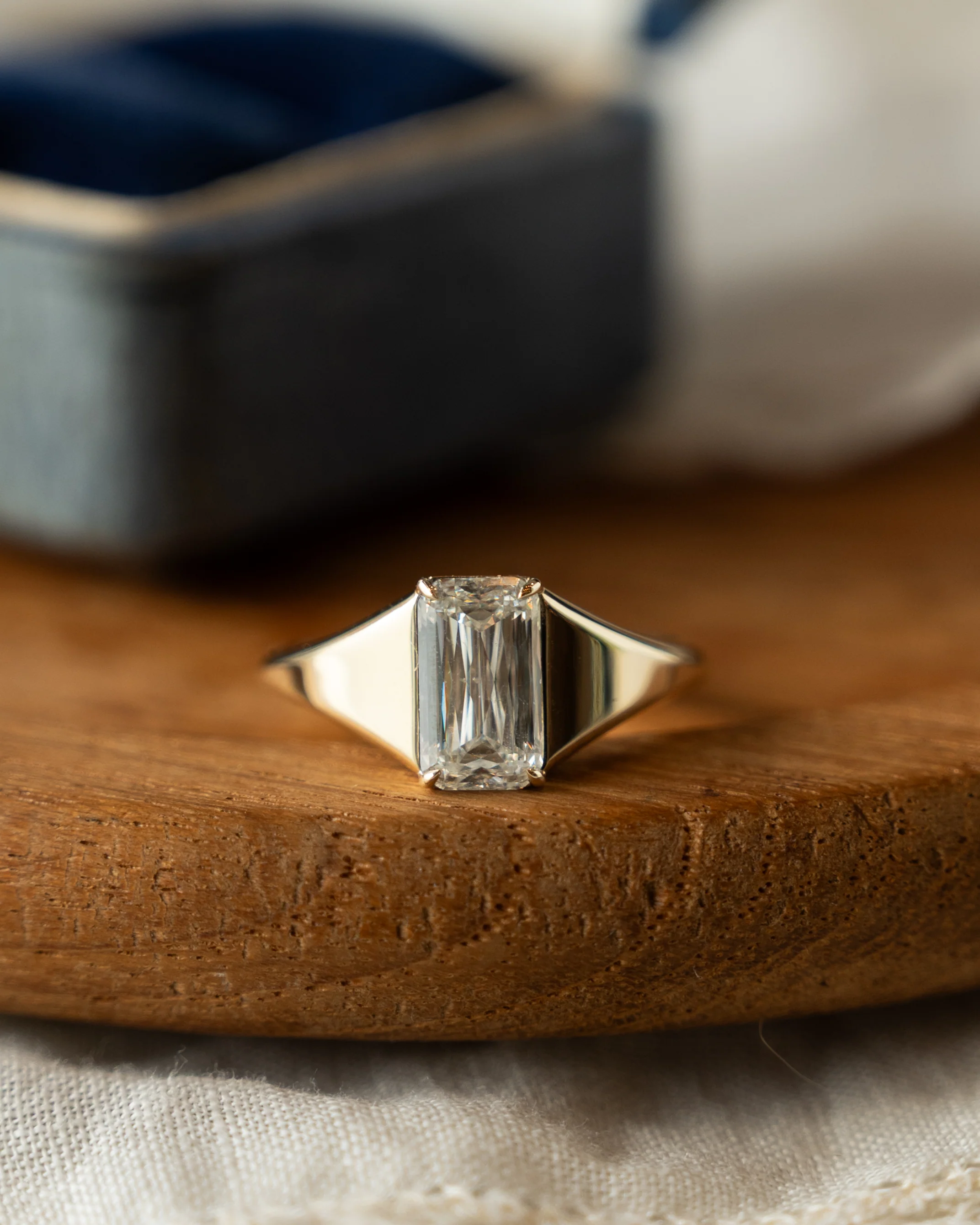 1.66 Emerald Cut Diamond Engagement Ring 14k - Image 6