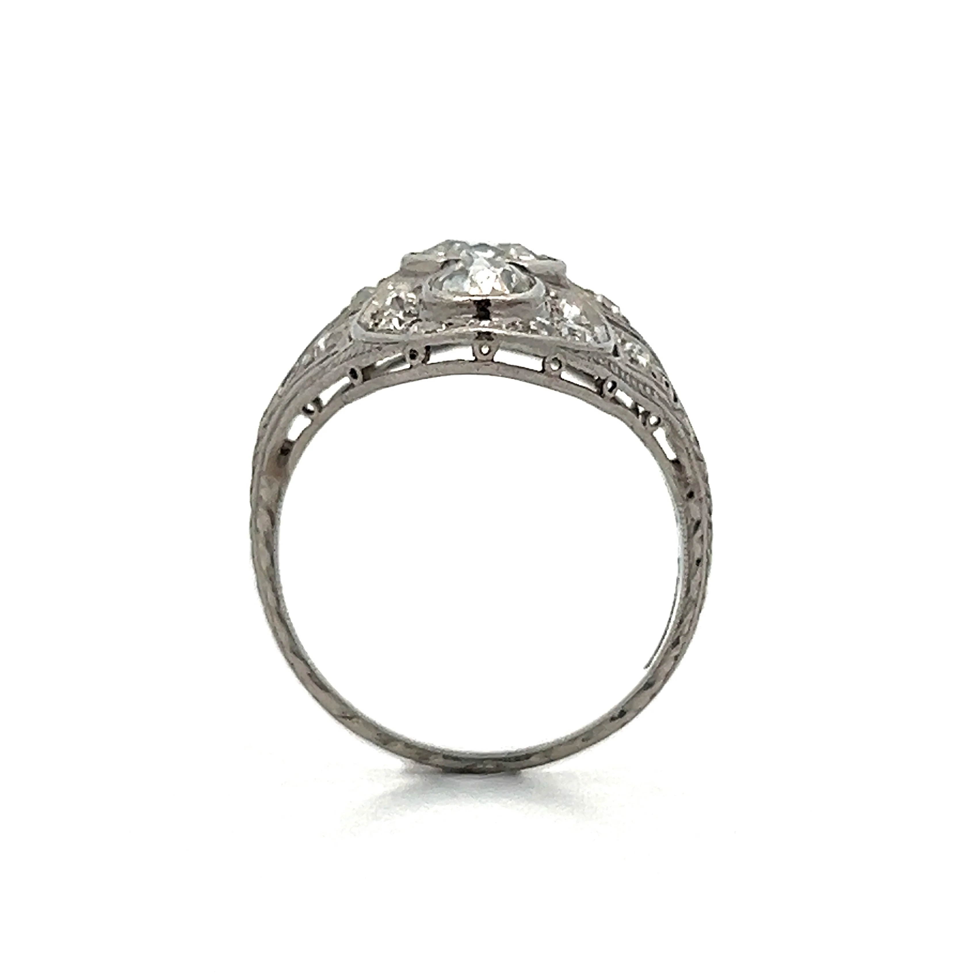 1.66 Vintage Art Deco Diamond Cocktail Ring in Platinum - Image 4