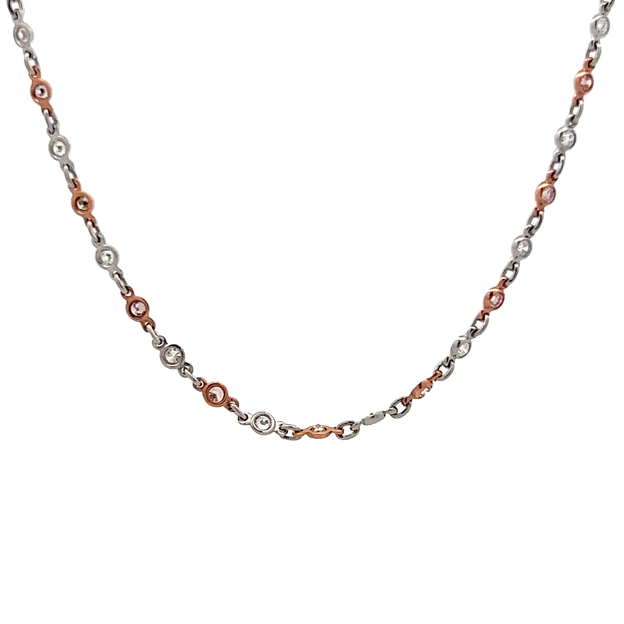 1.67 Pink Diamond Necklace in Platinum and 18k