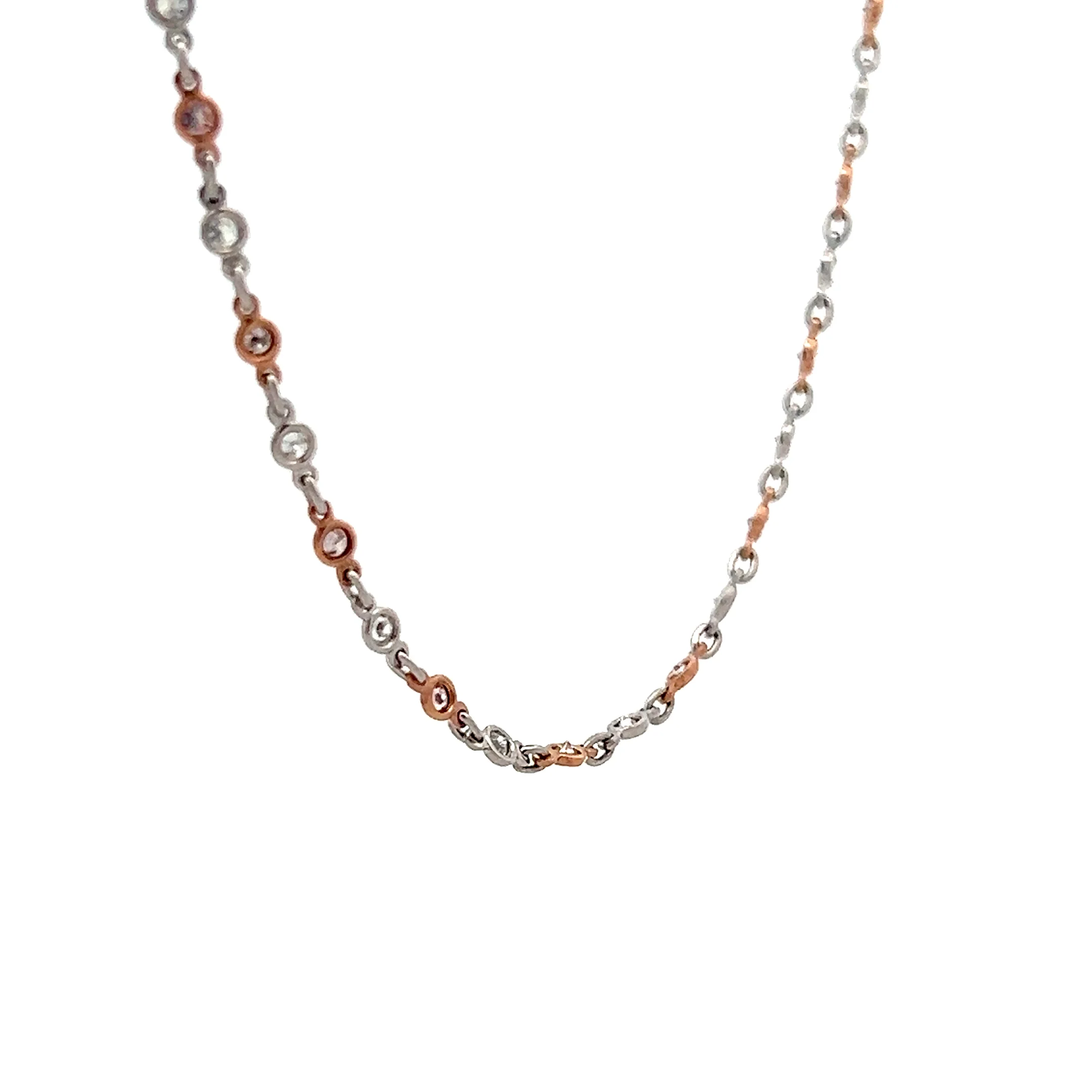 1.67 Pink Diamond Necklace in Platinum and 18k - Image 3