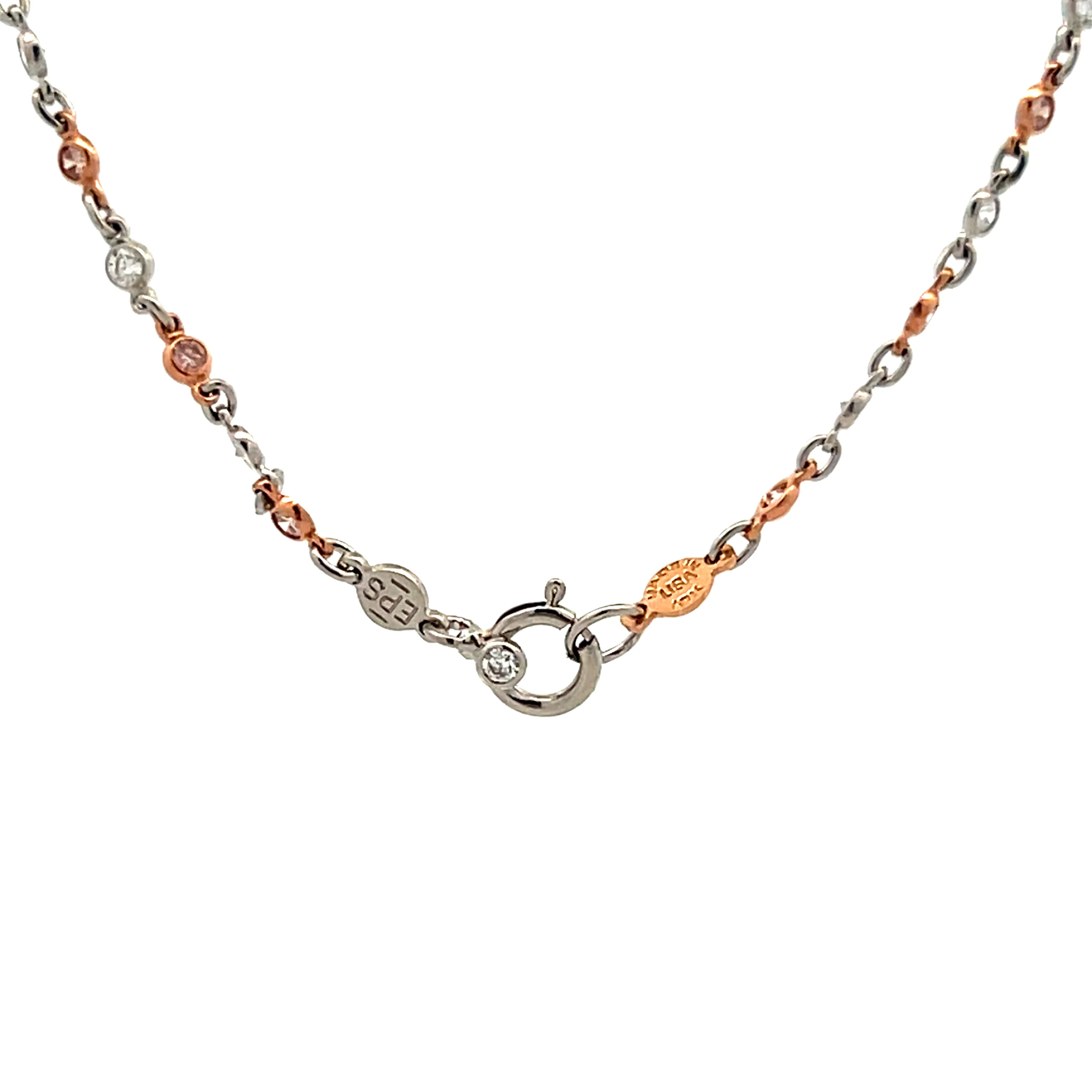 1.67 Pink Diamond Necklace in Platinum and 18k - Image 4