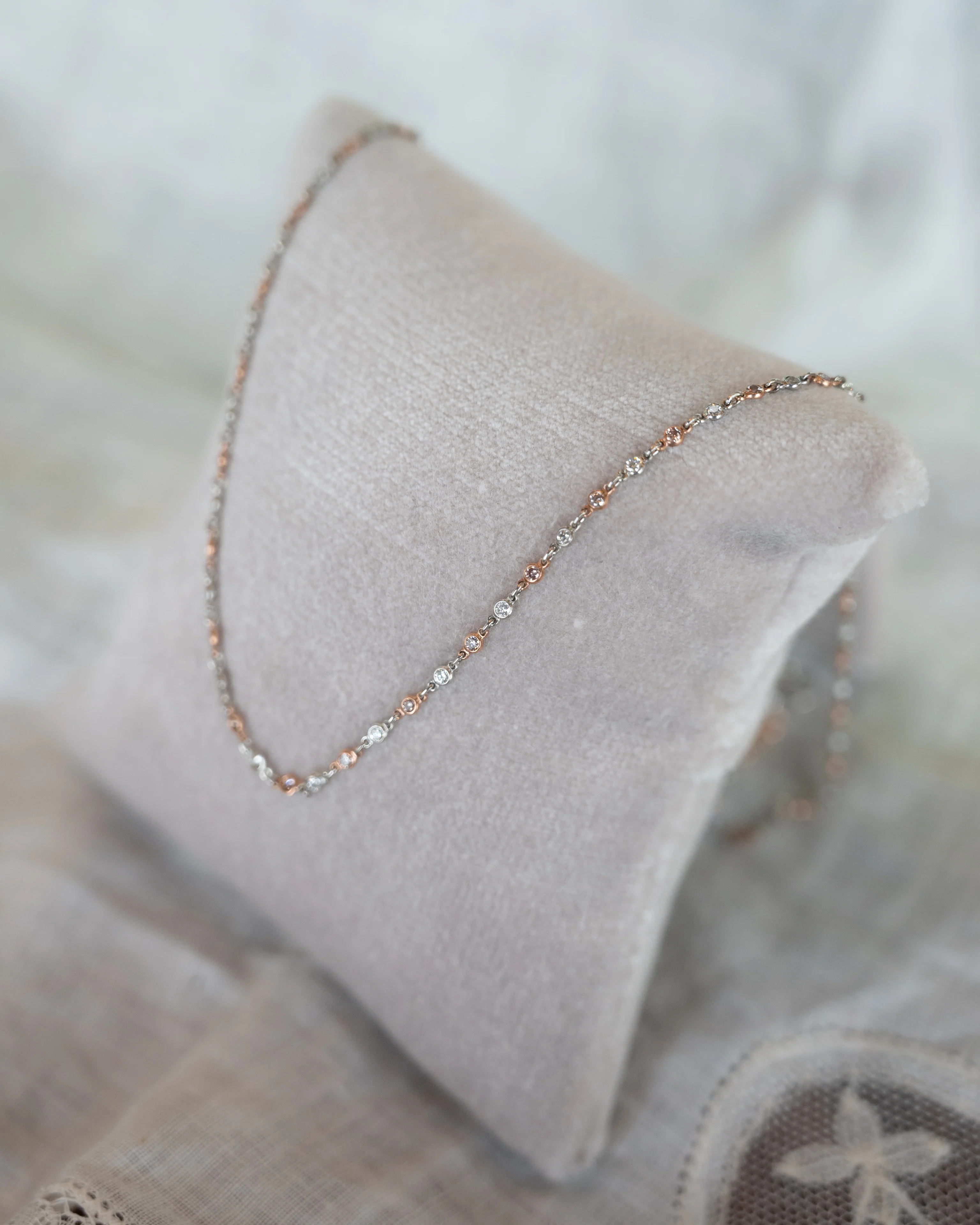 1.67 Pink Diamond Necklace in Platinum and 18k - Image 5