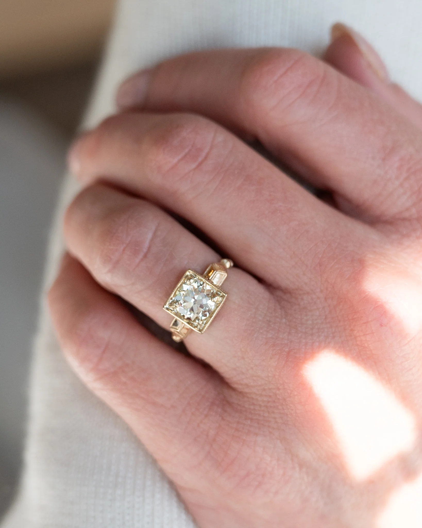 1.68 Antique Old European Diamond Engagement Ring 14k - Image 7