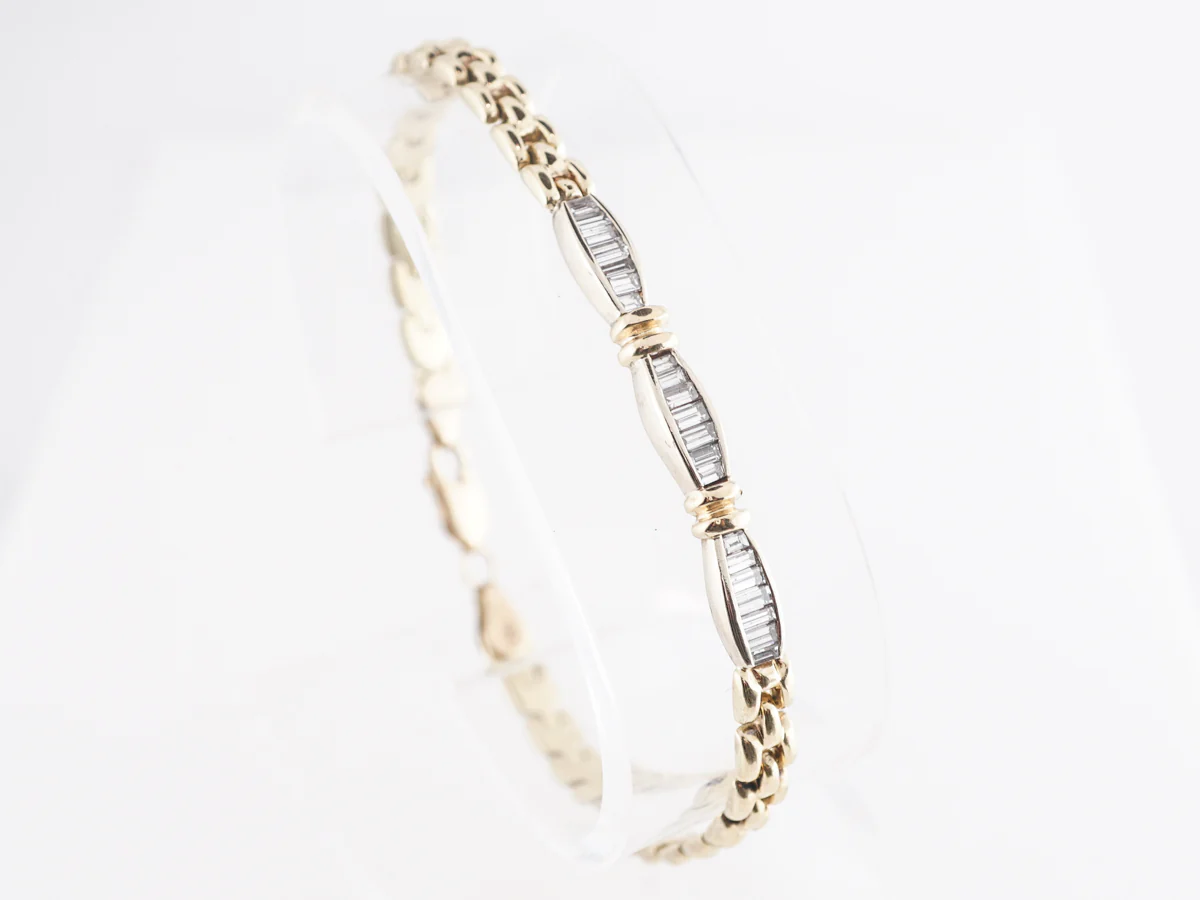 1.68 Diamond Baguette Bracelet in 14k Yellow Gold - Image 2