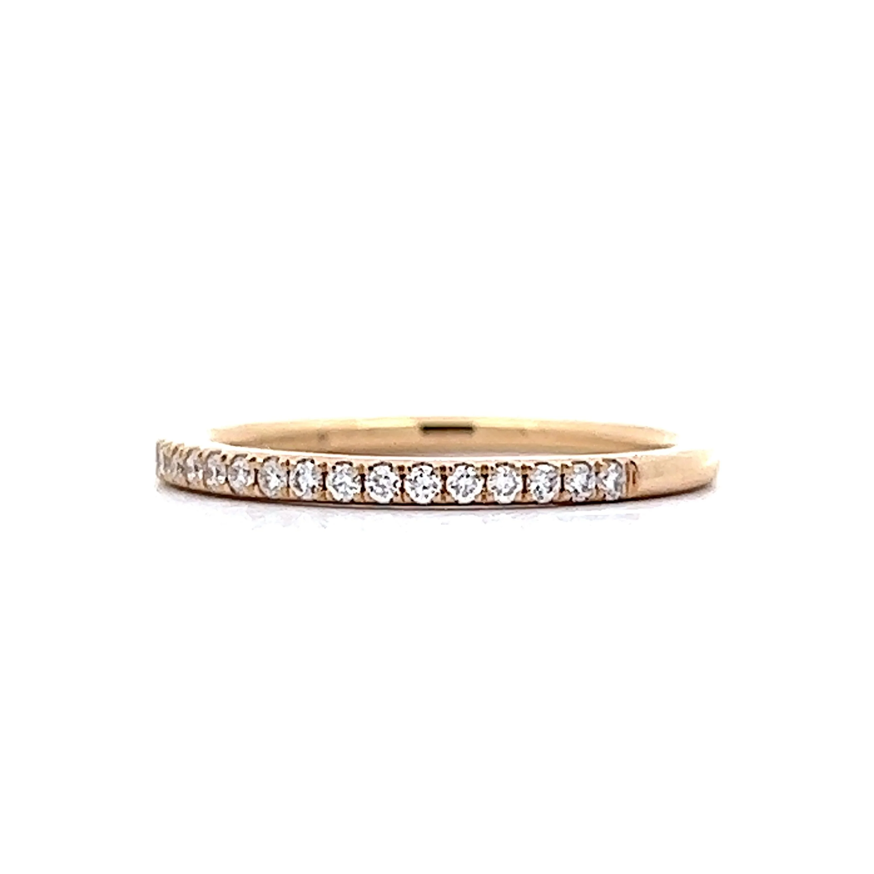 .21 Simple Diamond Wedding Band in Yellow Gold - Image 2