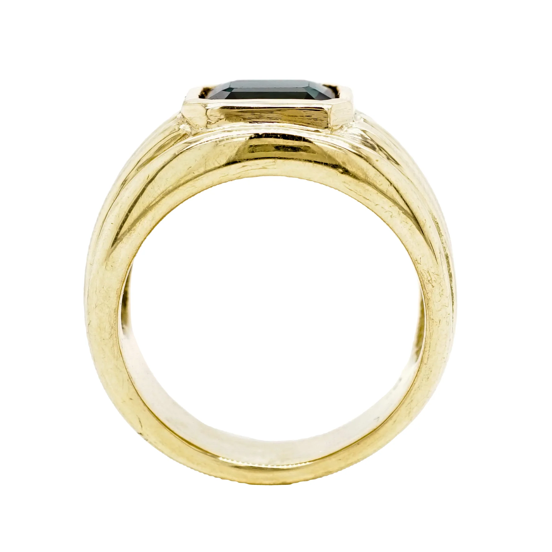 1.7 Emerald Cut Tourmaline Cocktail Ring in 18k Yellow Gold - Image 4