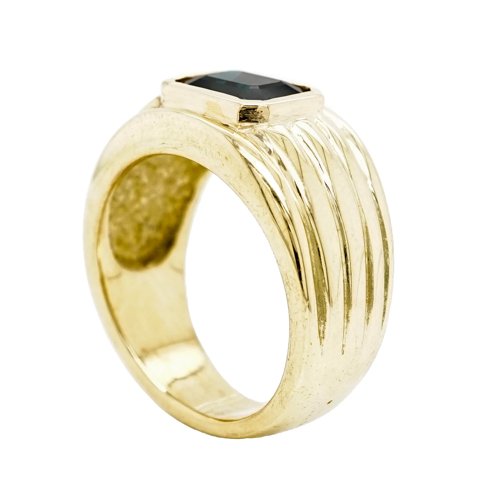 1.7 Emerald Cut Tourmaline Cocktail Ring in 18k Yellow Gold - Image 5