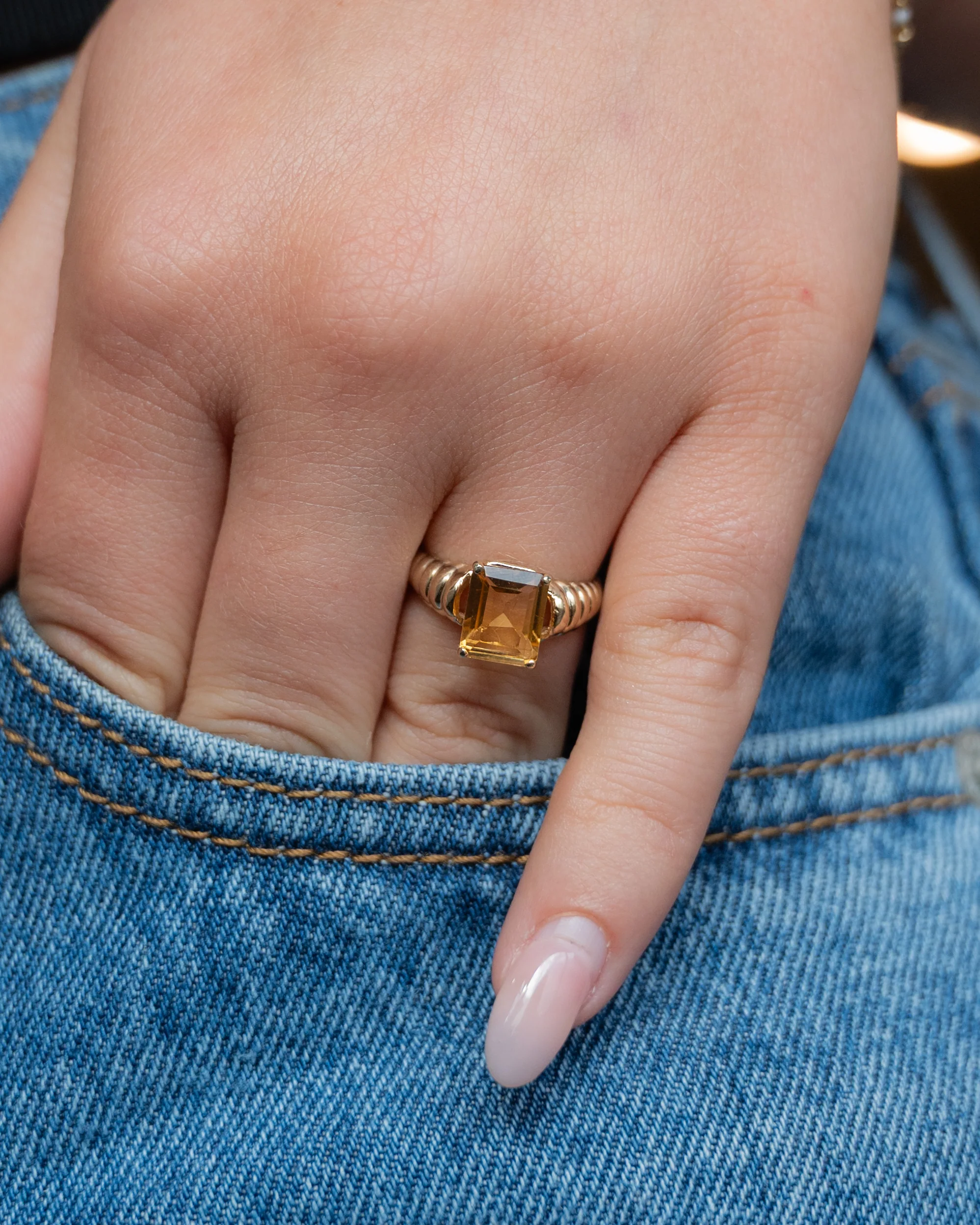 1.70 Citrine Cocktail Ring in 14k Yellow Gold - Image 6