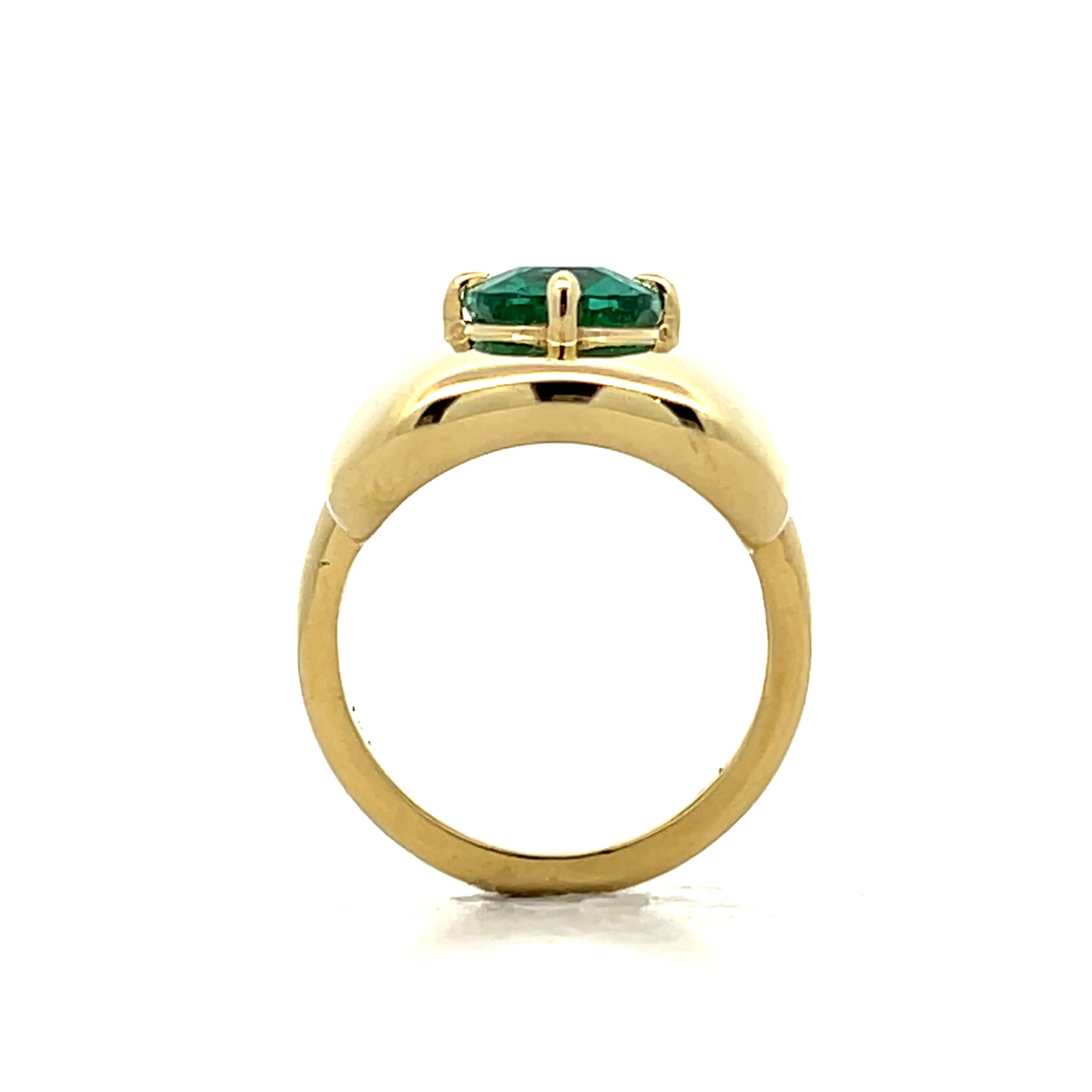 1.70 Cushion Cut Emerald Cocktail Ring in 18k - Image 4
