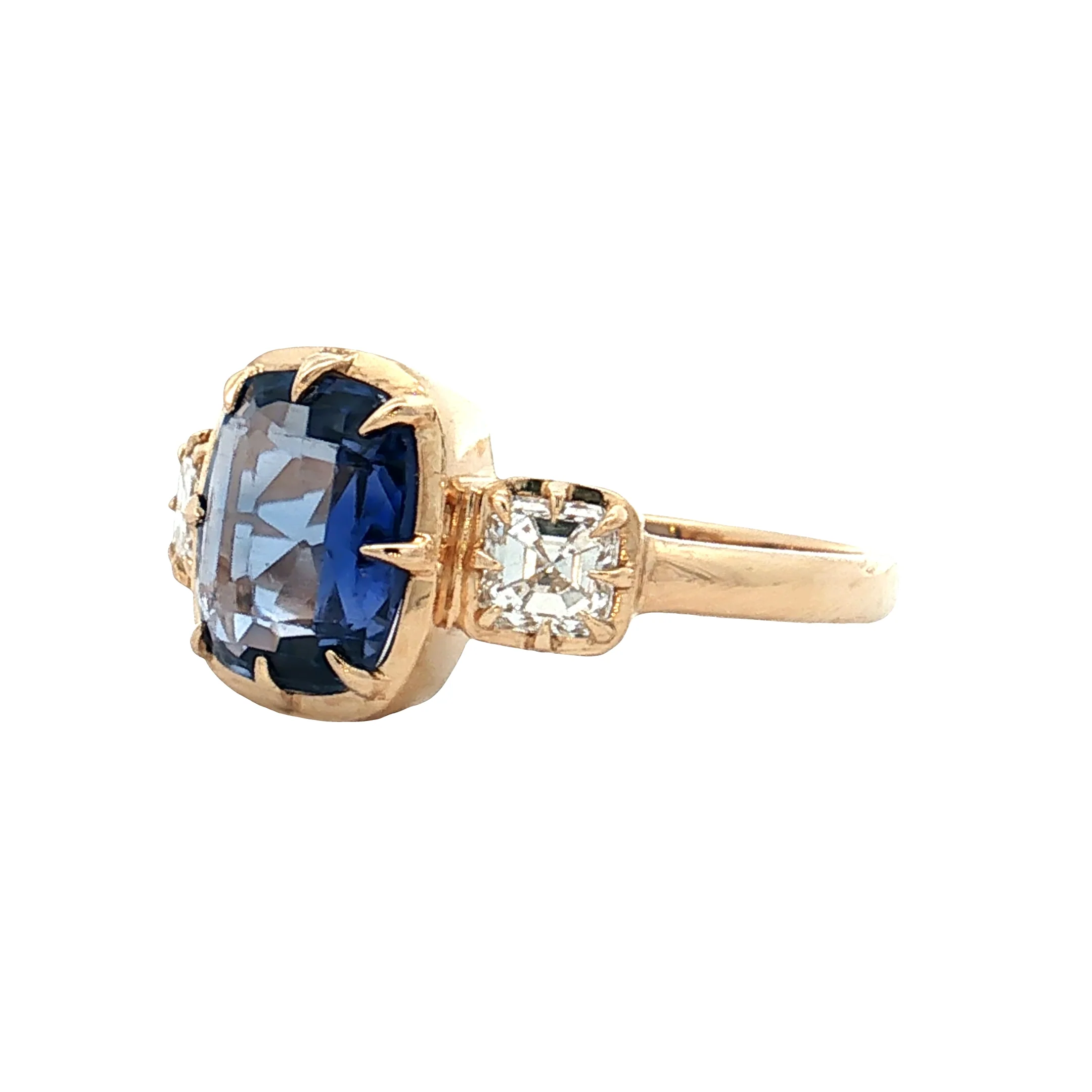 1.70 Cushion Sapphire Engagement Ring 14k Yellow Gold - Image 2