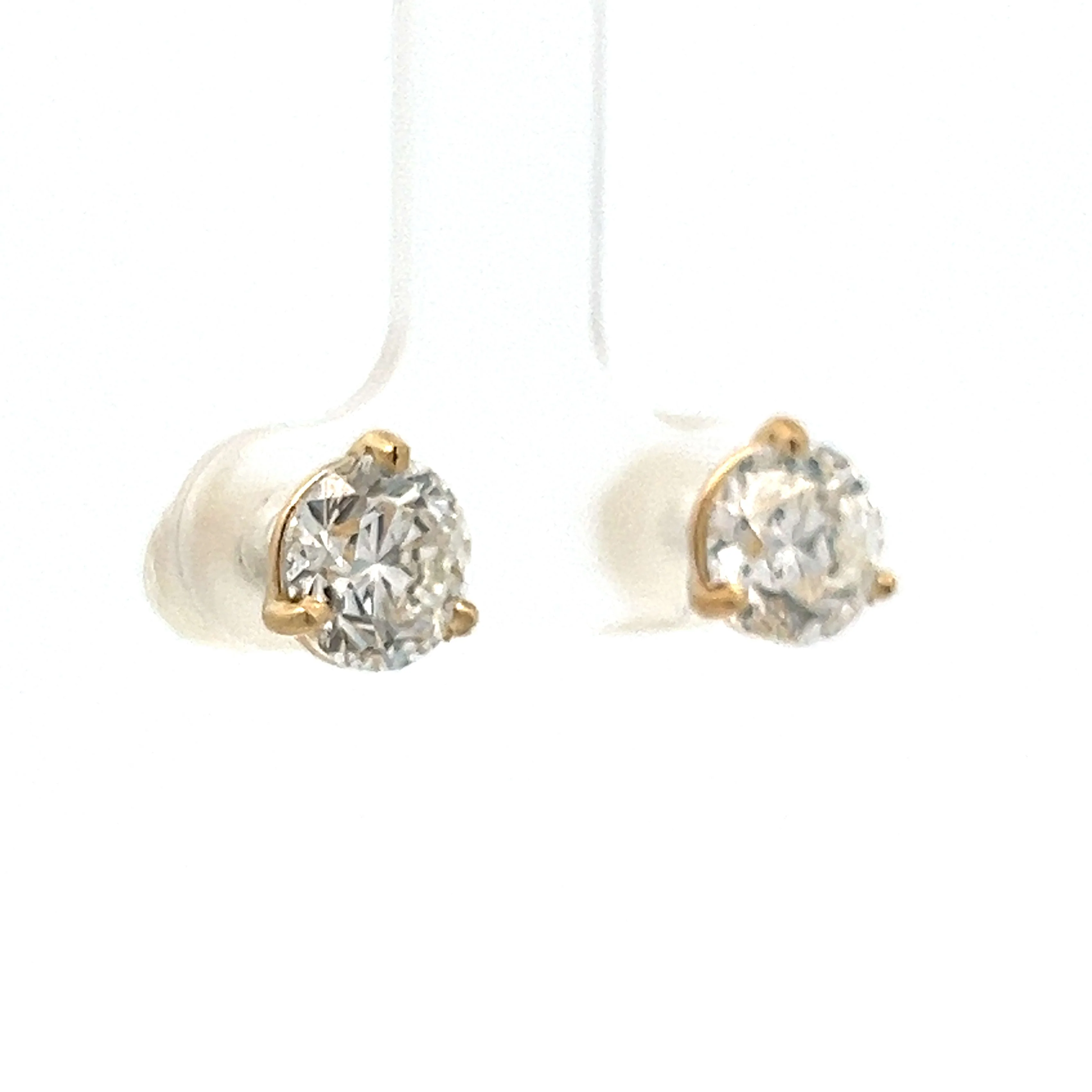 3.40 Round Brilliant Diamond Stud Earrings in Yellow Gold - Image 3