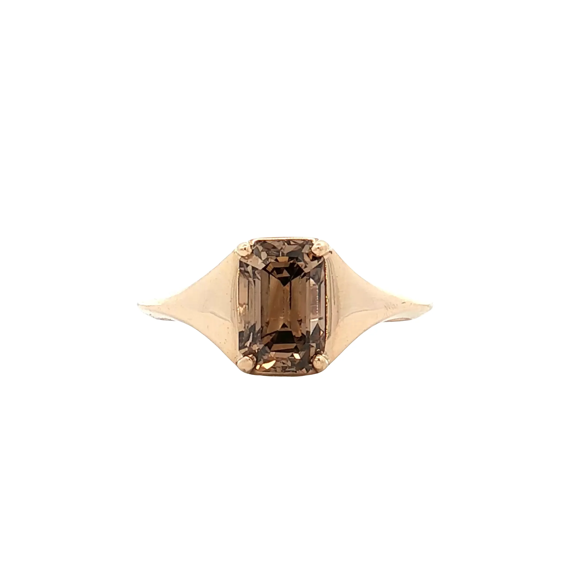 1.70 Emerald Cut Champagne Diamond Engagement Ring 14k