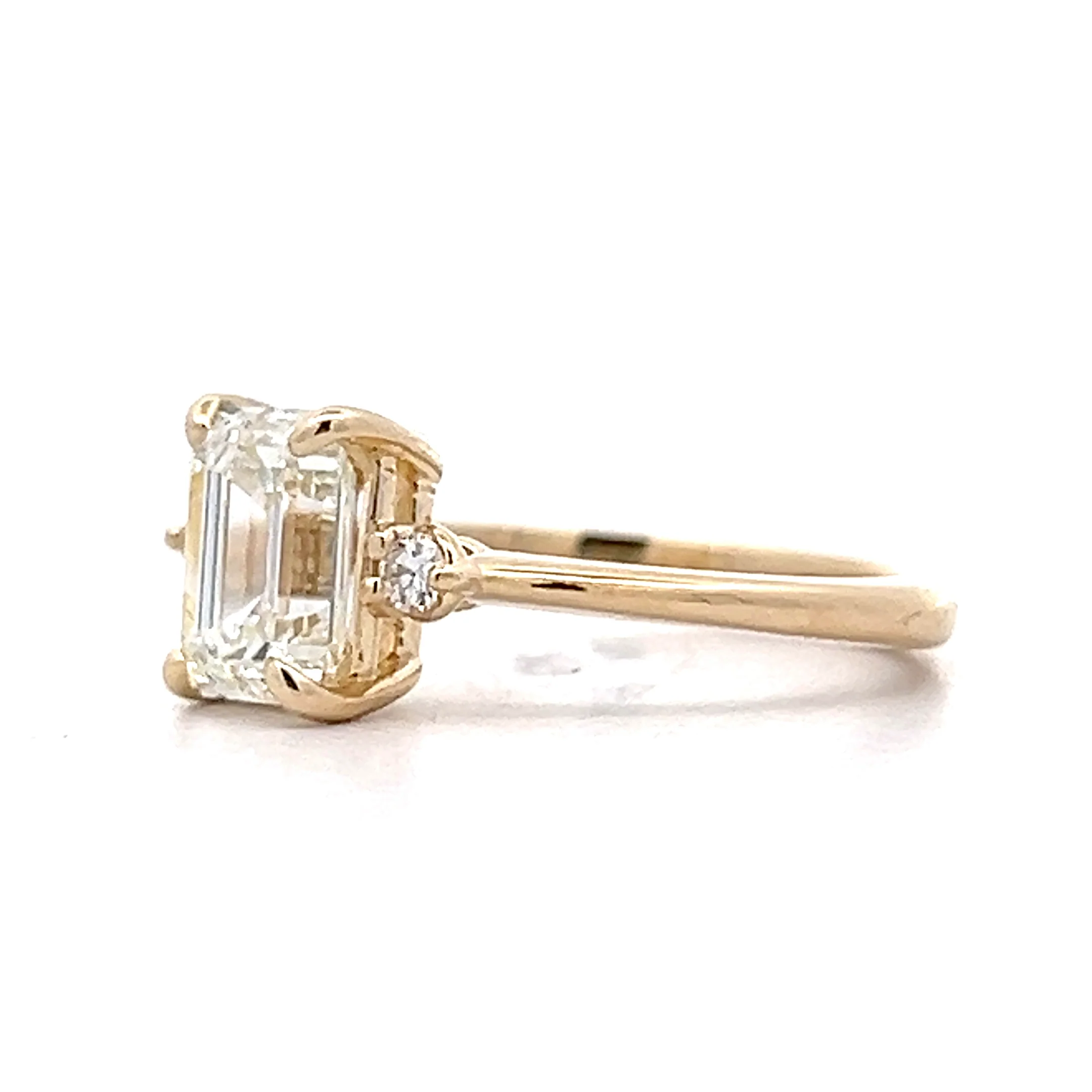 1.70 Emerald Cut Diamond Engagement Ring in 14k - Image 2
