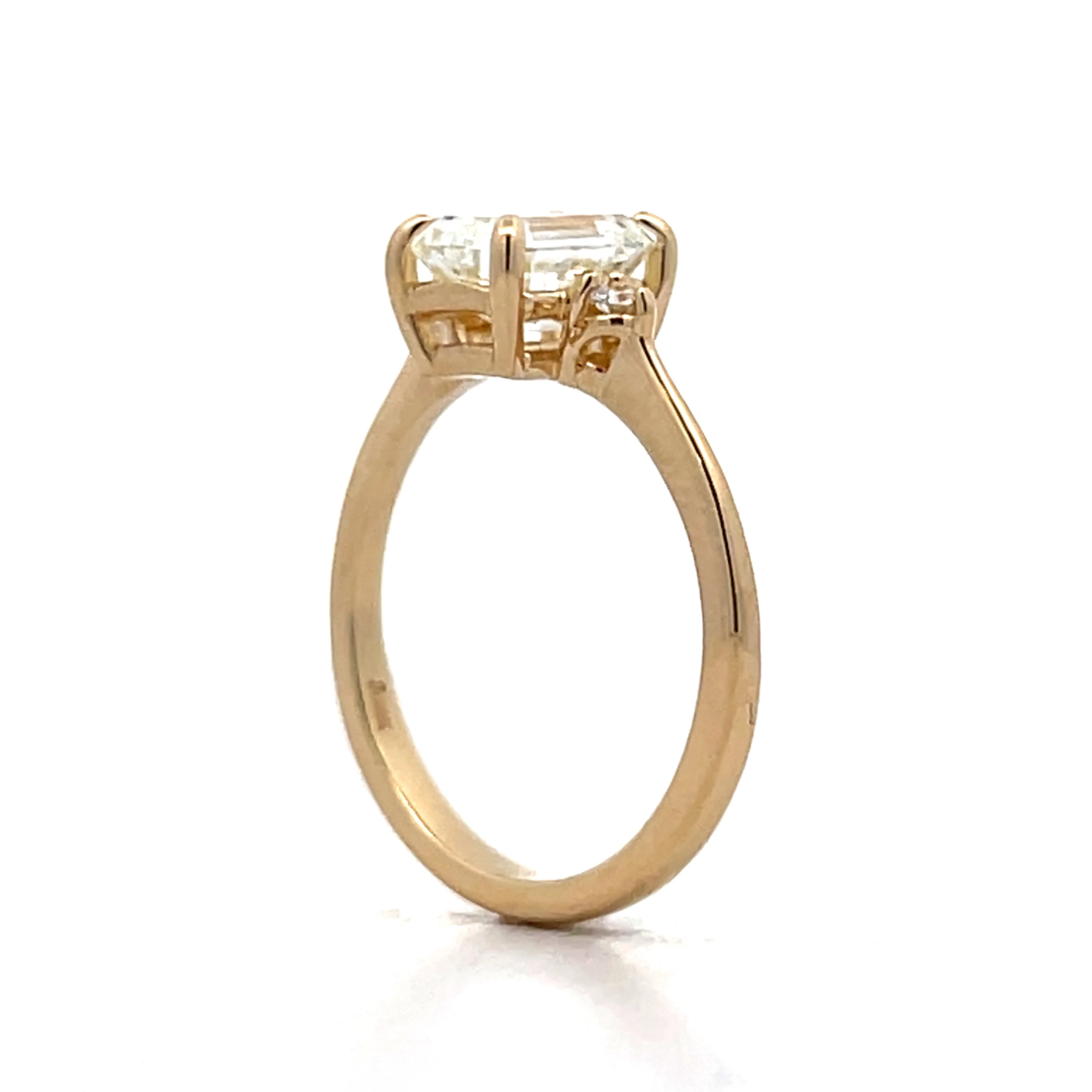 1.70 Emerald Cut Diamond Engagement Ring in 14k - Image 5