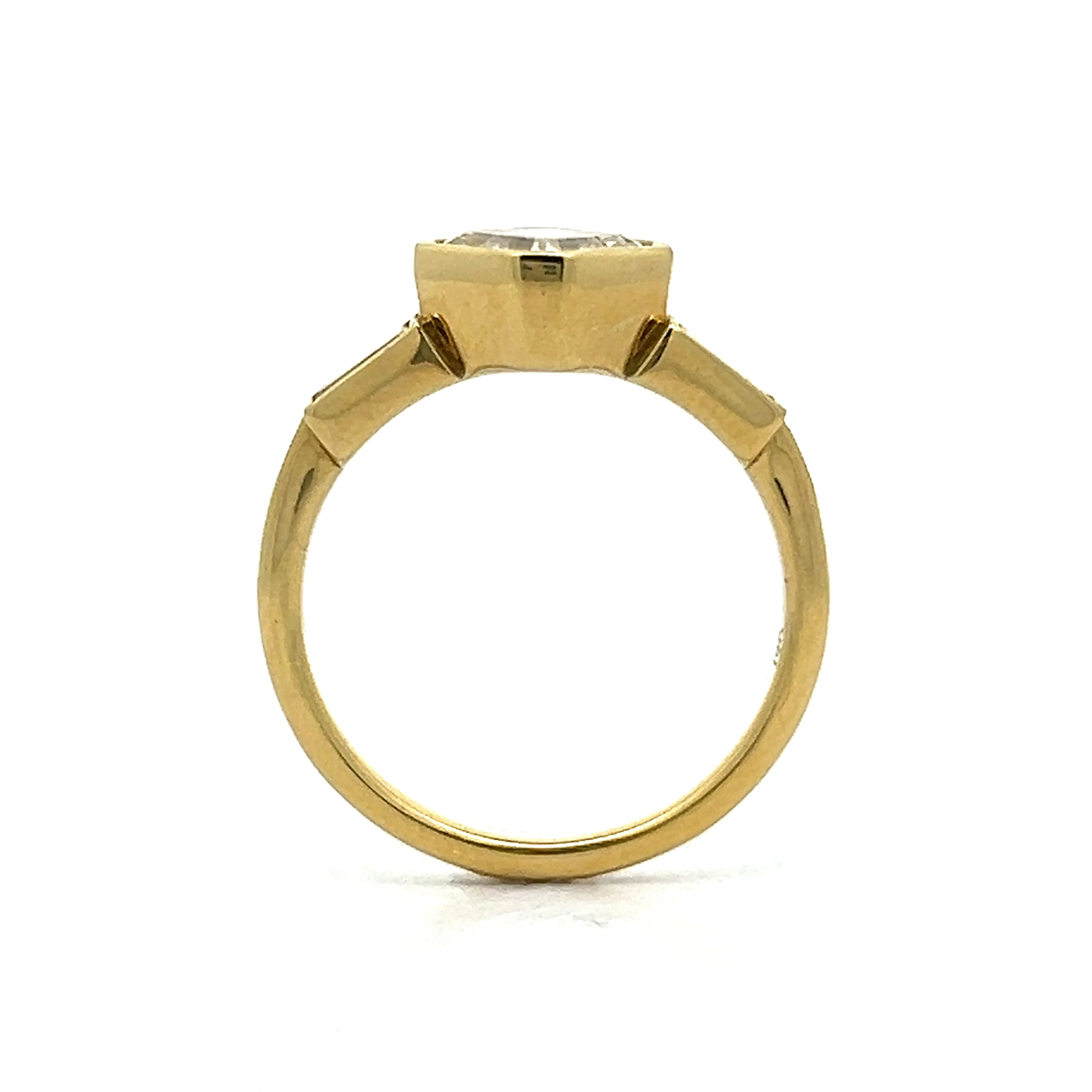 1.71 Asscher Bezel Engagement Ring in 18k Yellow Gold - Image 4
