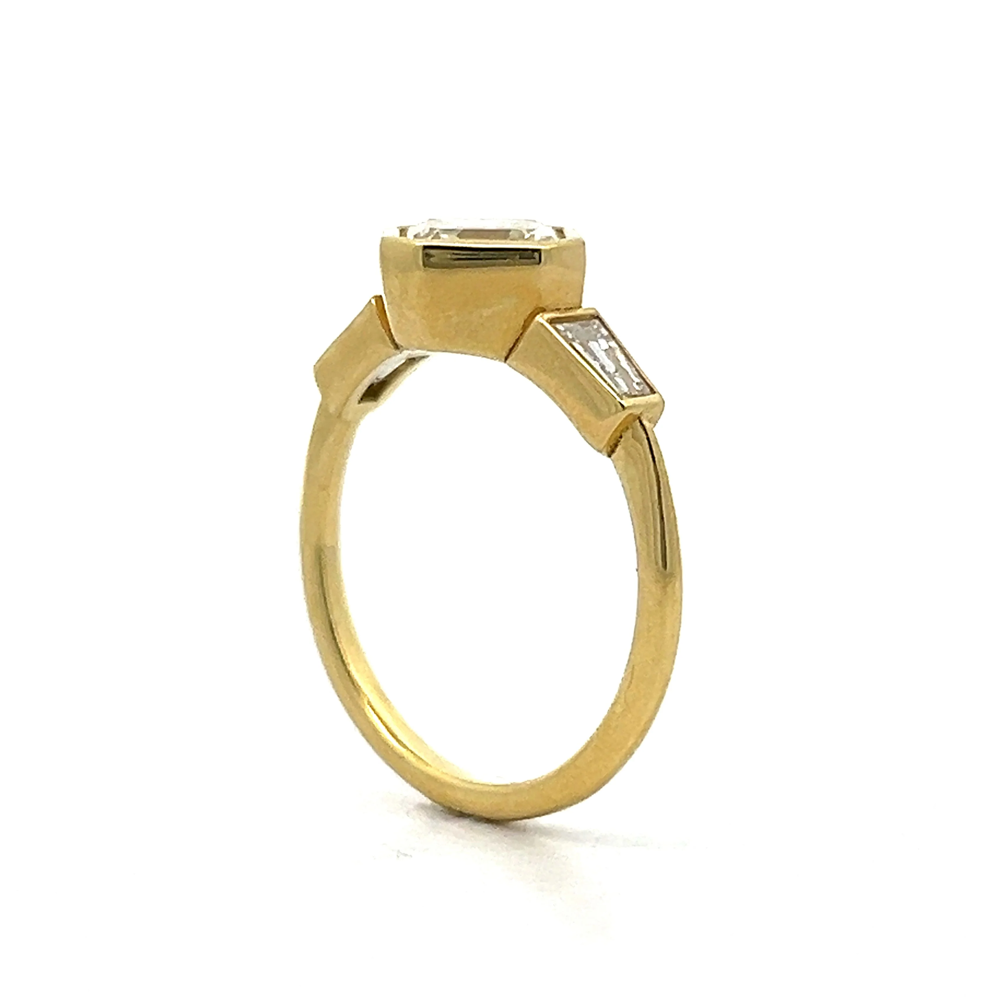 1.71 Asscher Bezel Engagement Ring in 18k Yellow Gold - Image 5