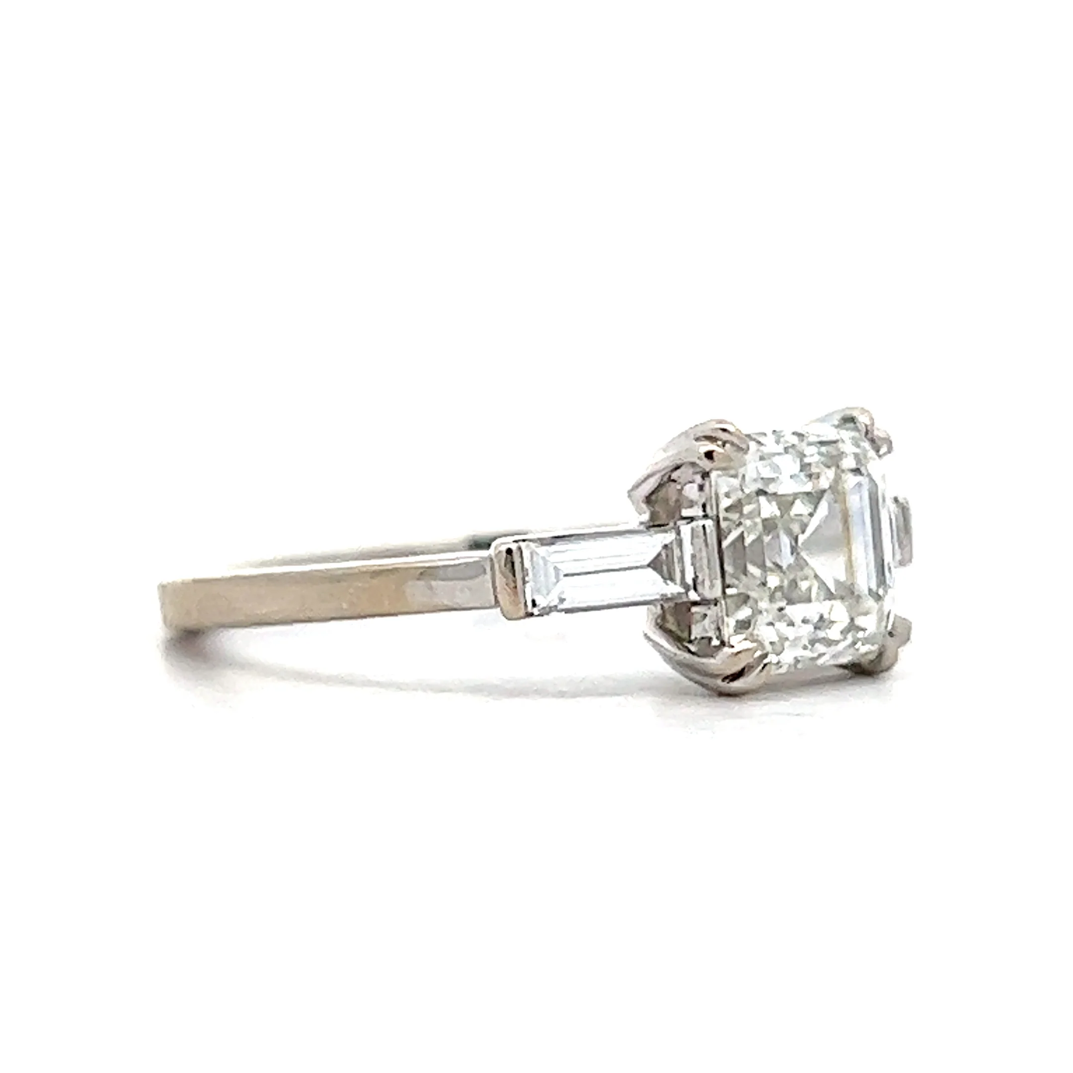 1.71 Asscher Diamond Engagement Ring in 18k White Gold - Image 3