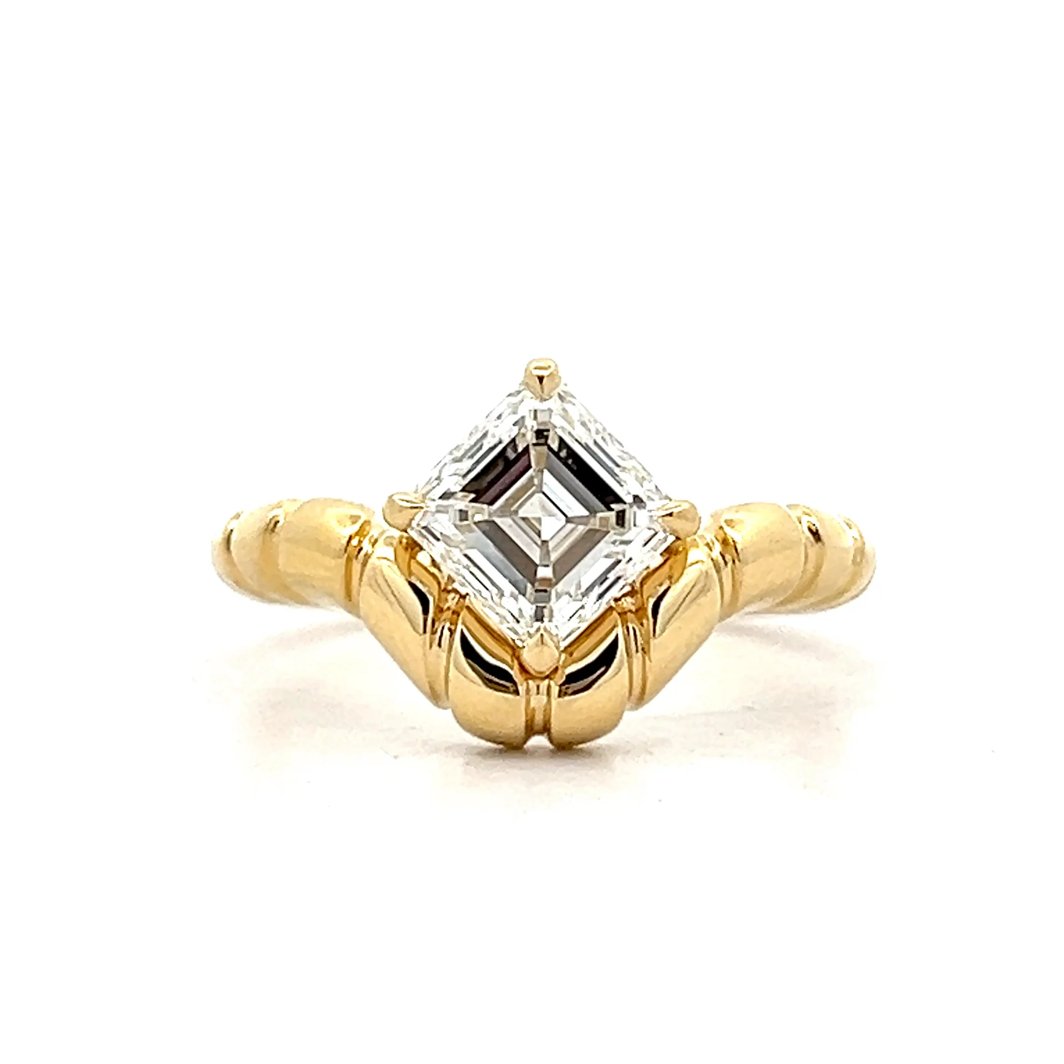 1.71 Asscher Diamond Solitaire Engagement Ring in 18k