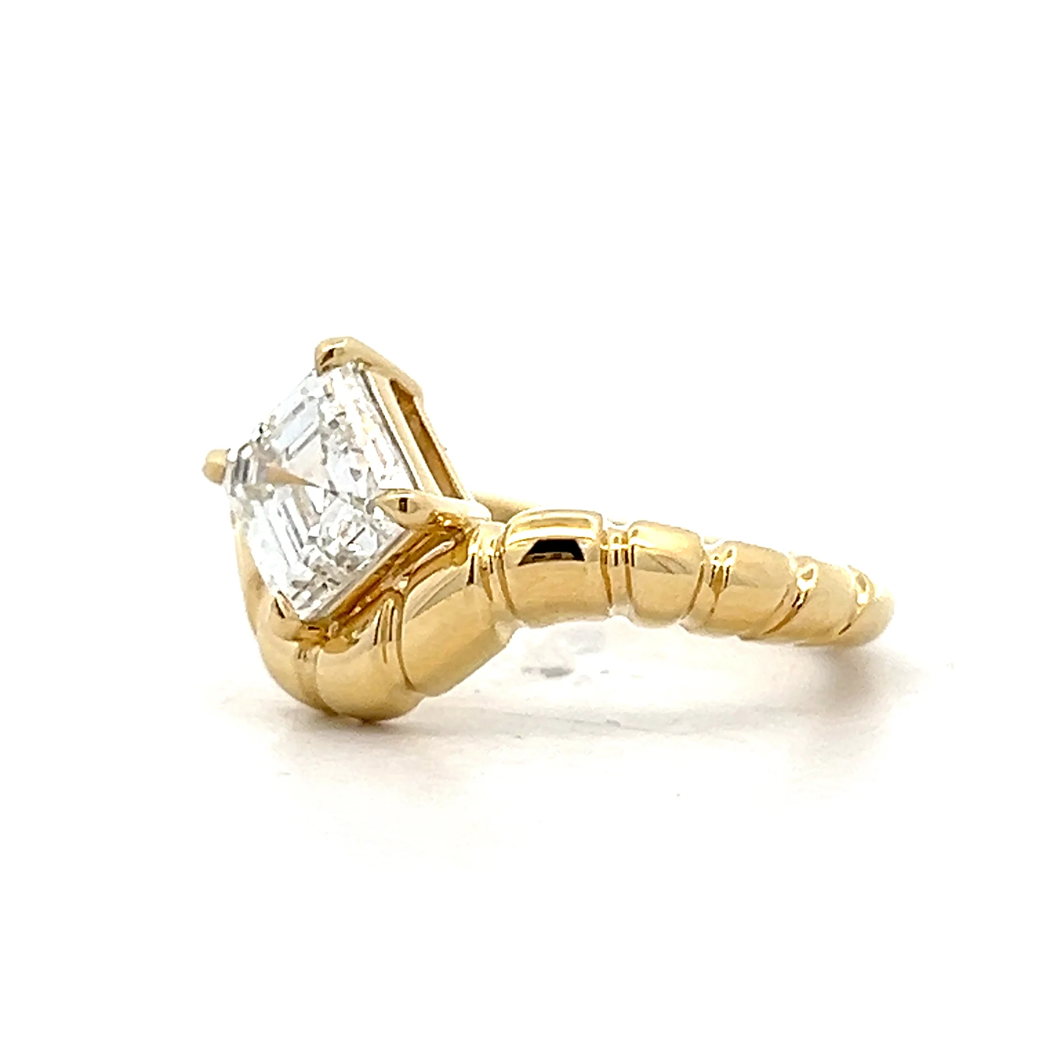 1.71 Asscher Diamond Solitaire Engagement Ring in 18k - Image 2