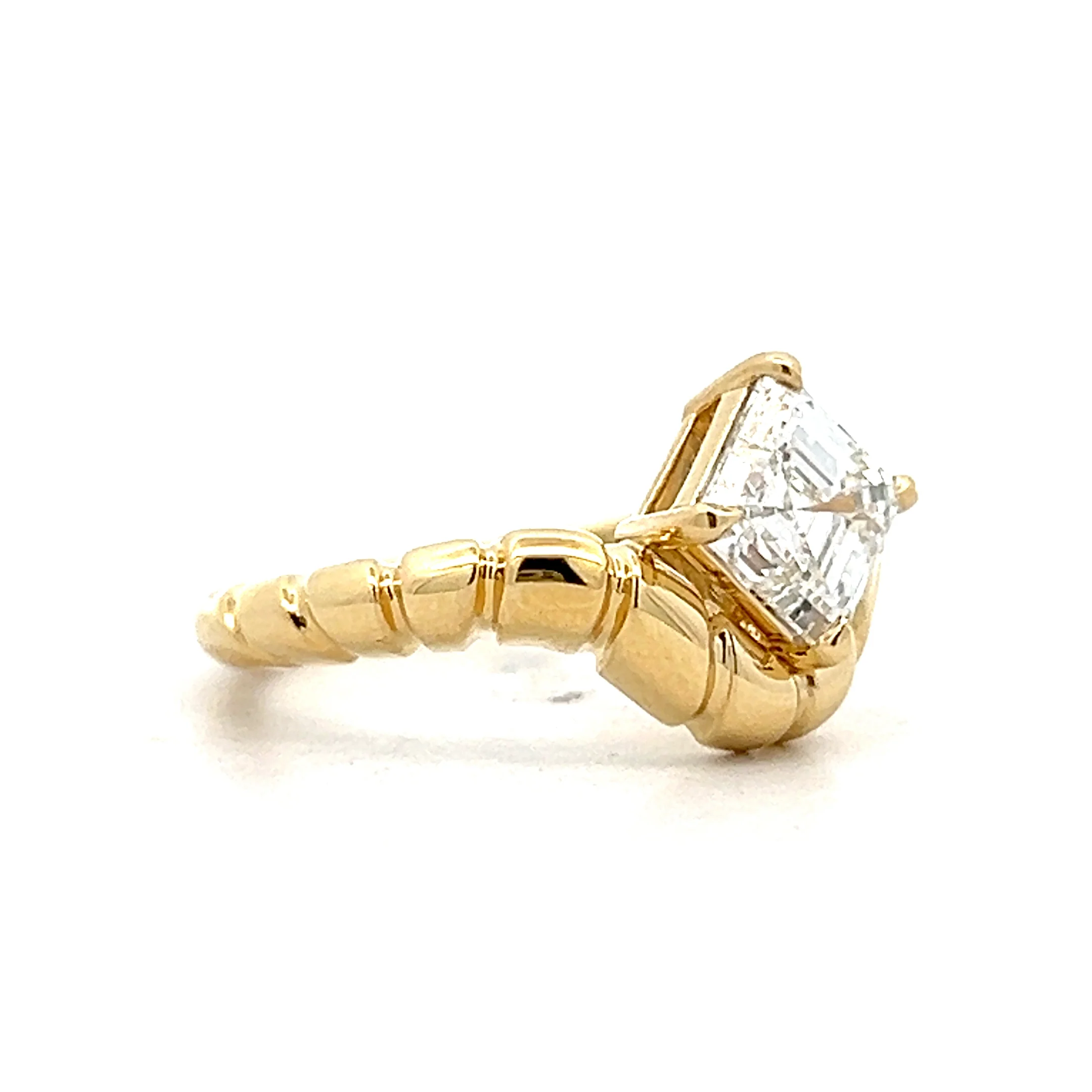 1.71 Asscher Diamond Solitaire Engagement Ring in 18k - Image 3