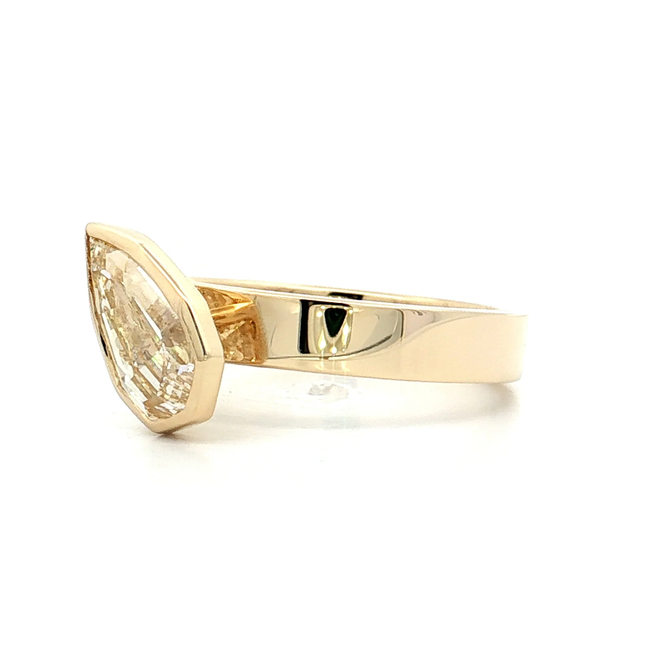 1.71 GIA Pear Step Cut Diamond Engagement Ring 14k - Image 2
