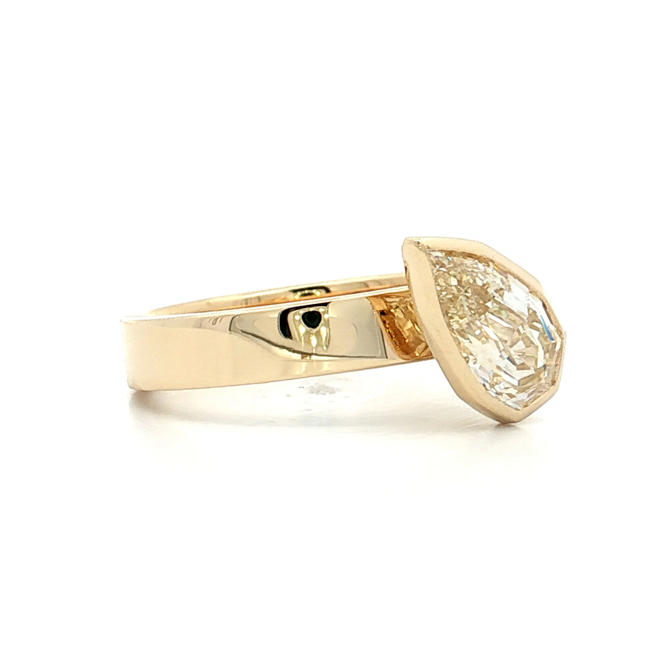1.71 GIA Pear Step Cut Diamond Engagement Ring 14k - Image 3