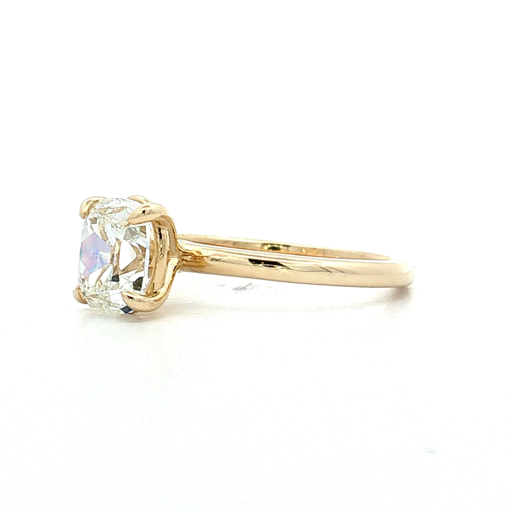 1.71 Old Mine Cushion Diamond Engagement Ring 14k - Image 2