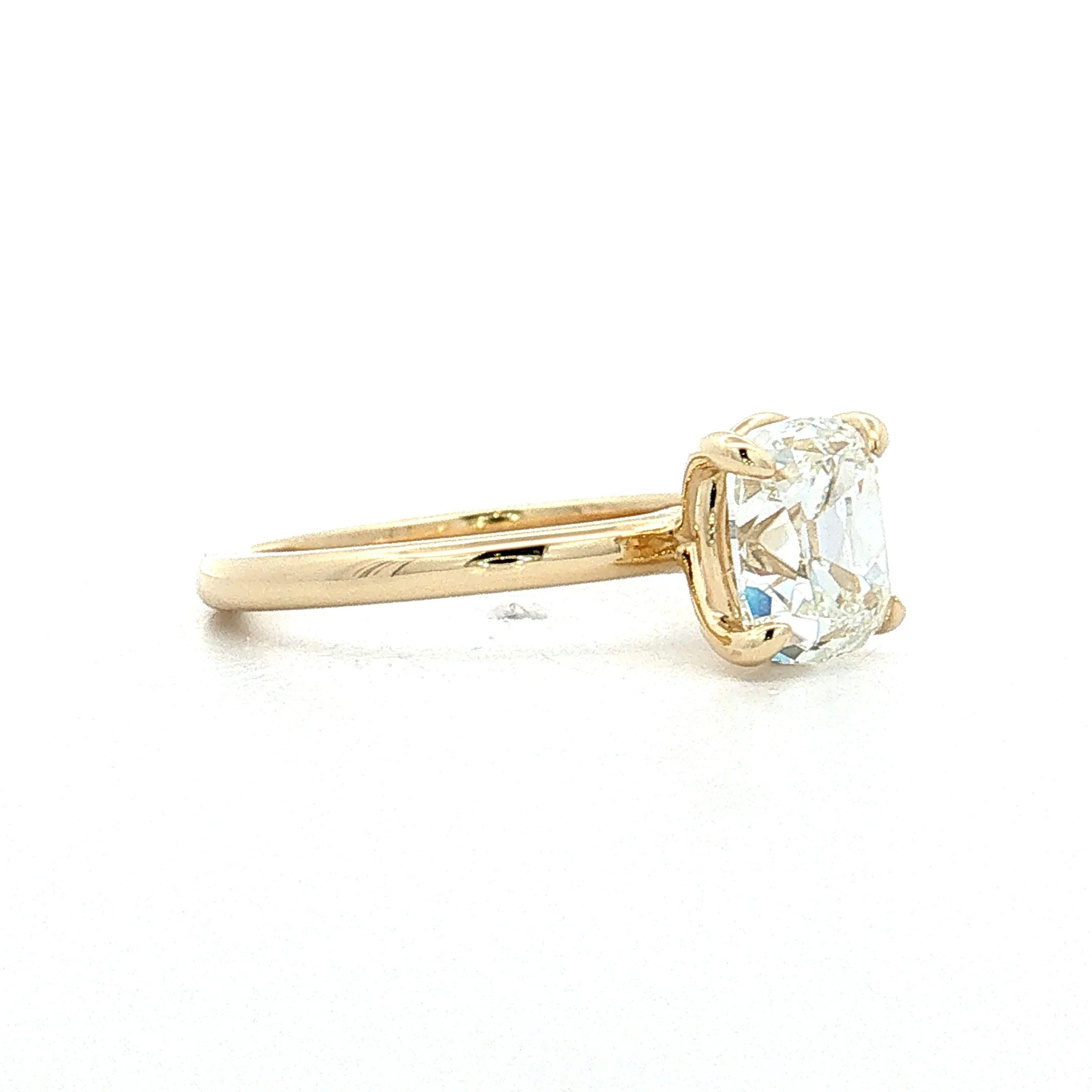 1.71 Old Mine Cushion Diamond Engagement Ring 14k - Image 3