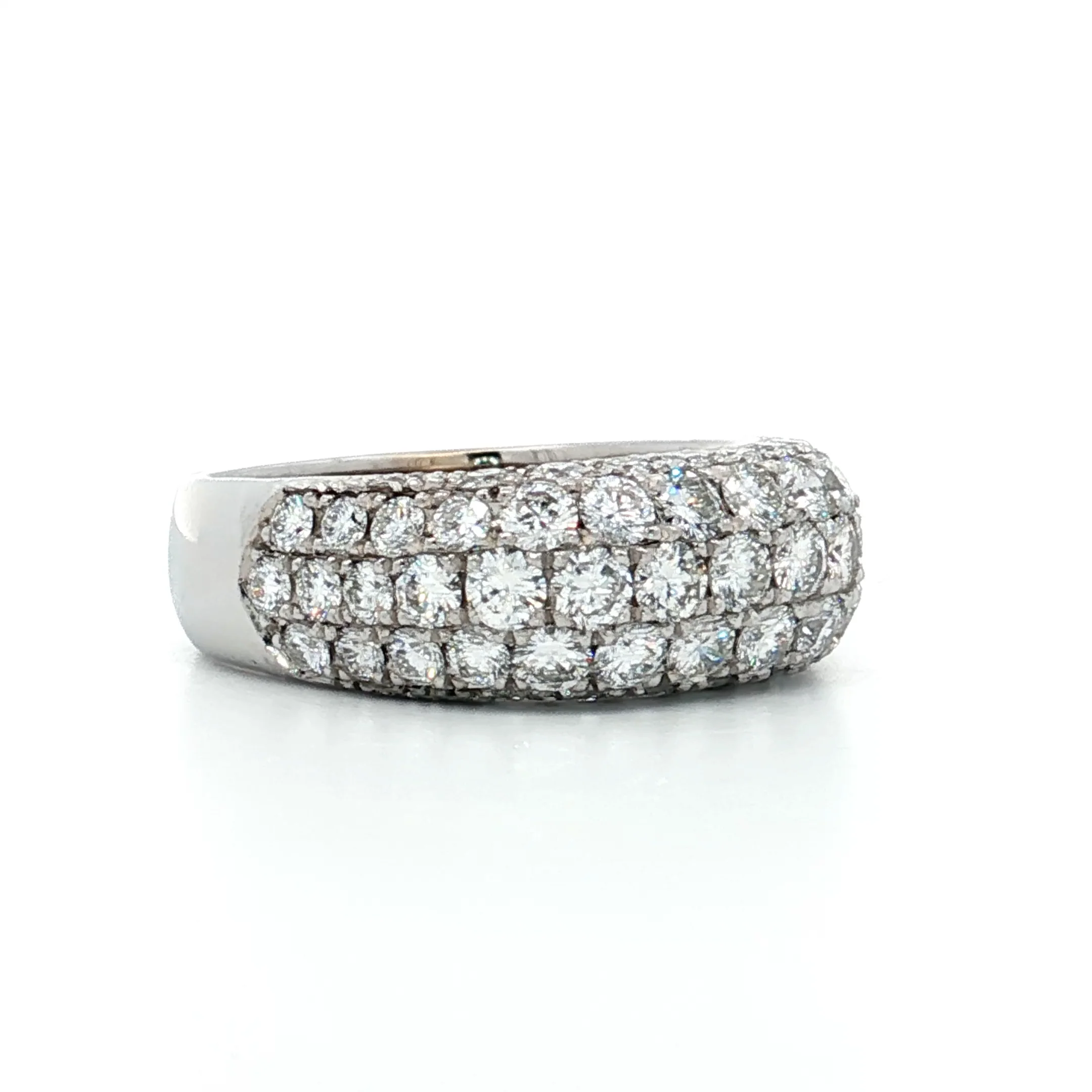 1.71 Pave Diamond Cocktail Ring in 18k/Platinum - Image 3