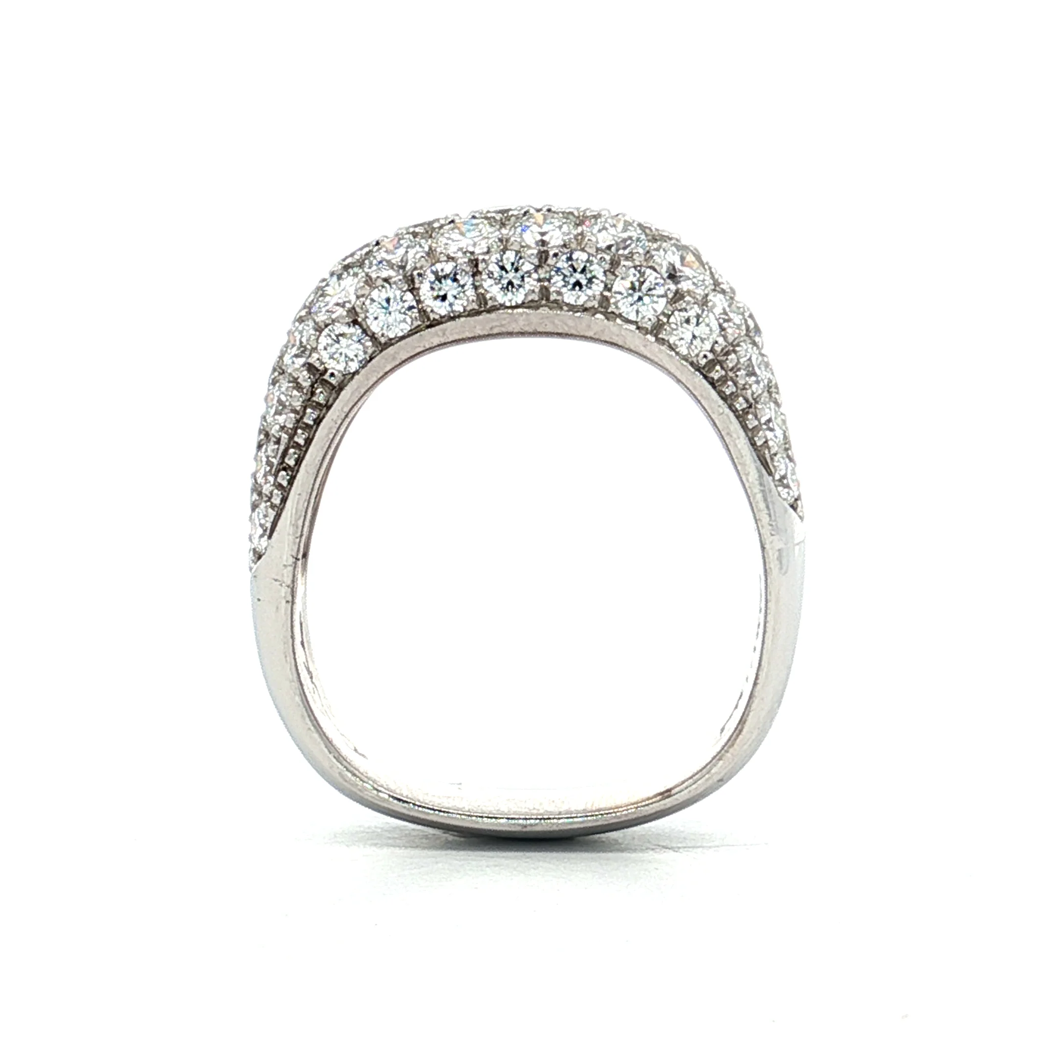 1.71 Pave Diamond Cocktail Ring in 18k/Platinum - Image 4