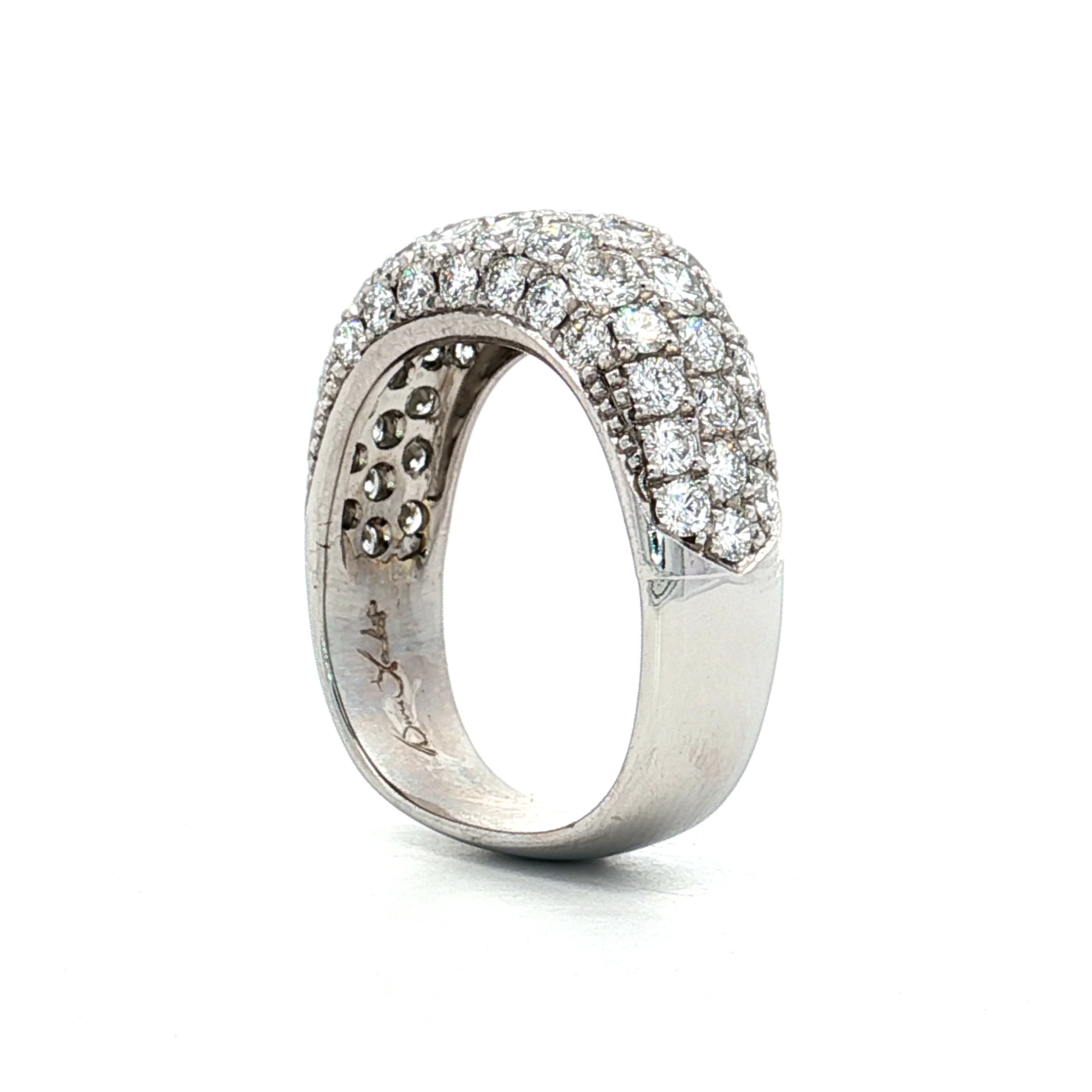 1.71 Pave Diamond Cocktail Ring in 18k/Platinum - Image 5