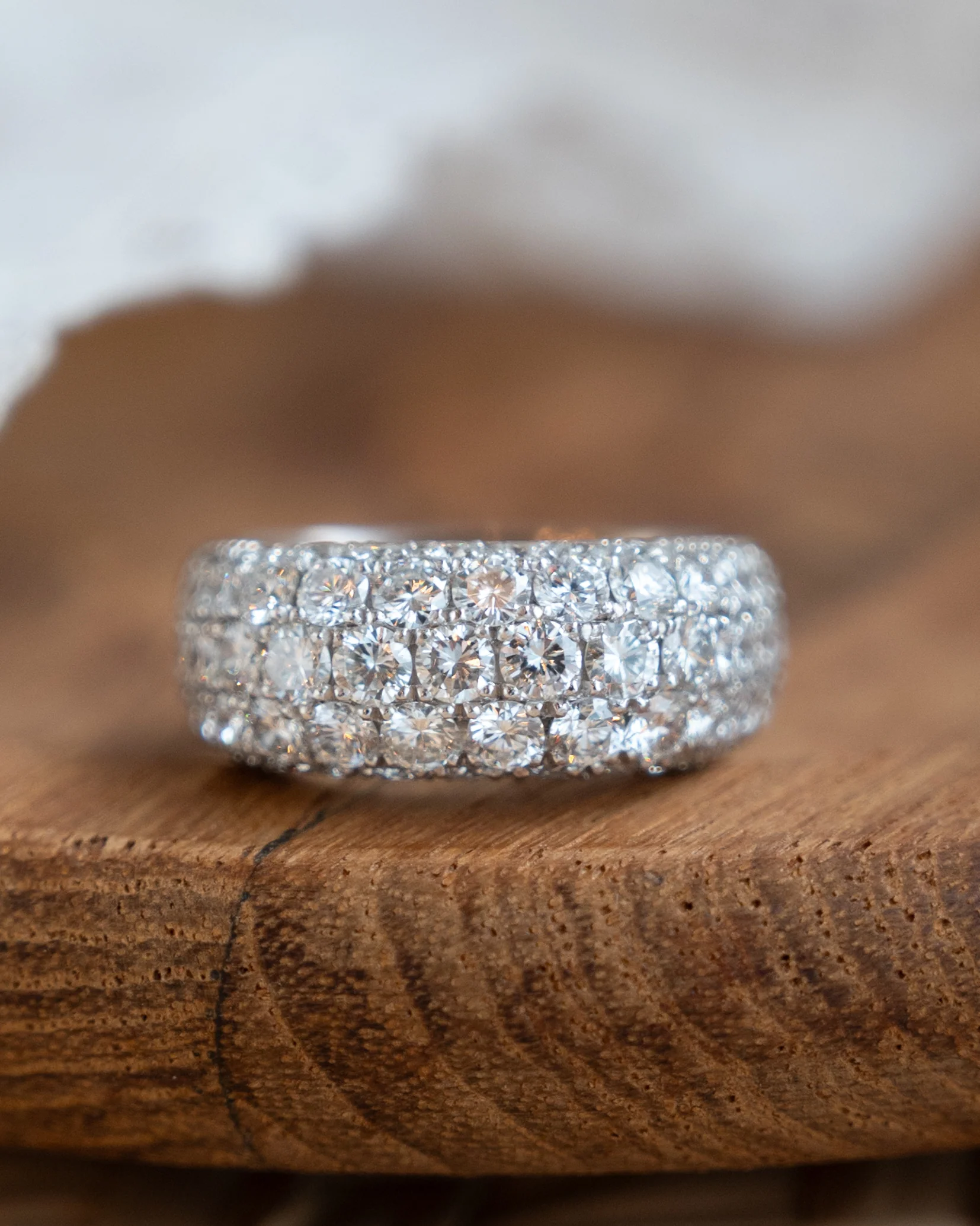 1.71 Pave Diamond Cocktail Ring in 18k/Platinum - Image 6