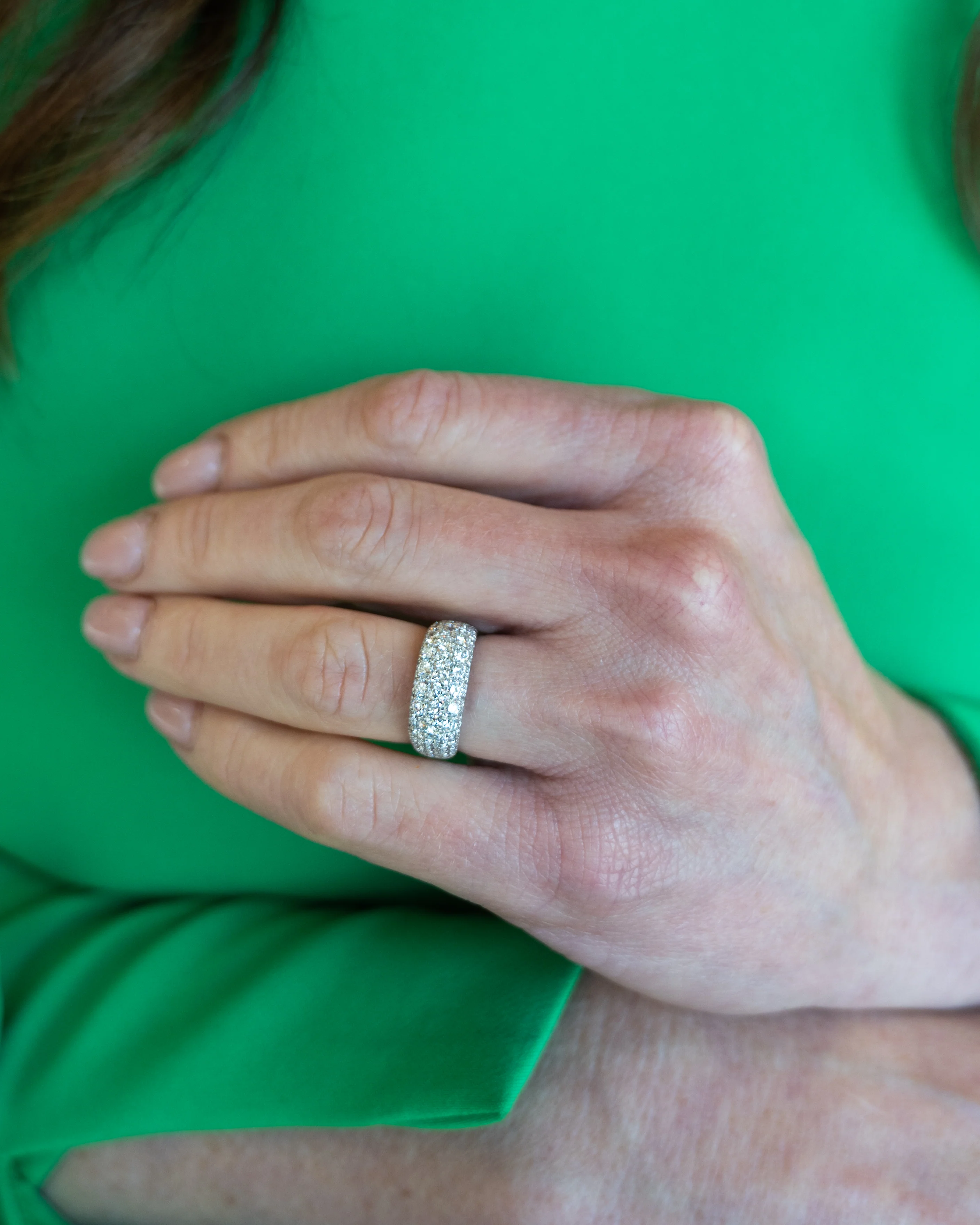 1.71 Pave Diamond Cocktail Ring in 18k/Platinum - Image 7