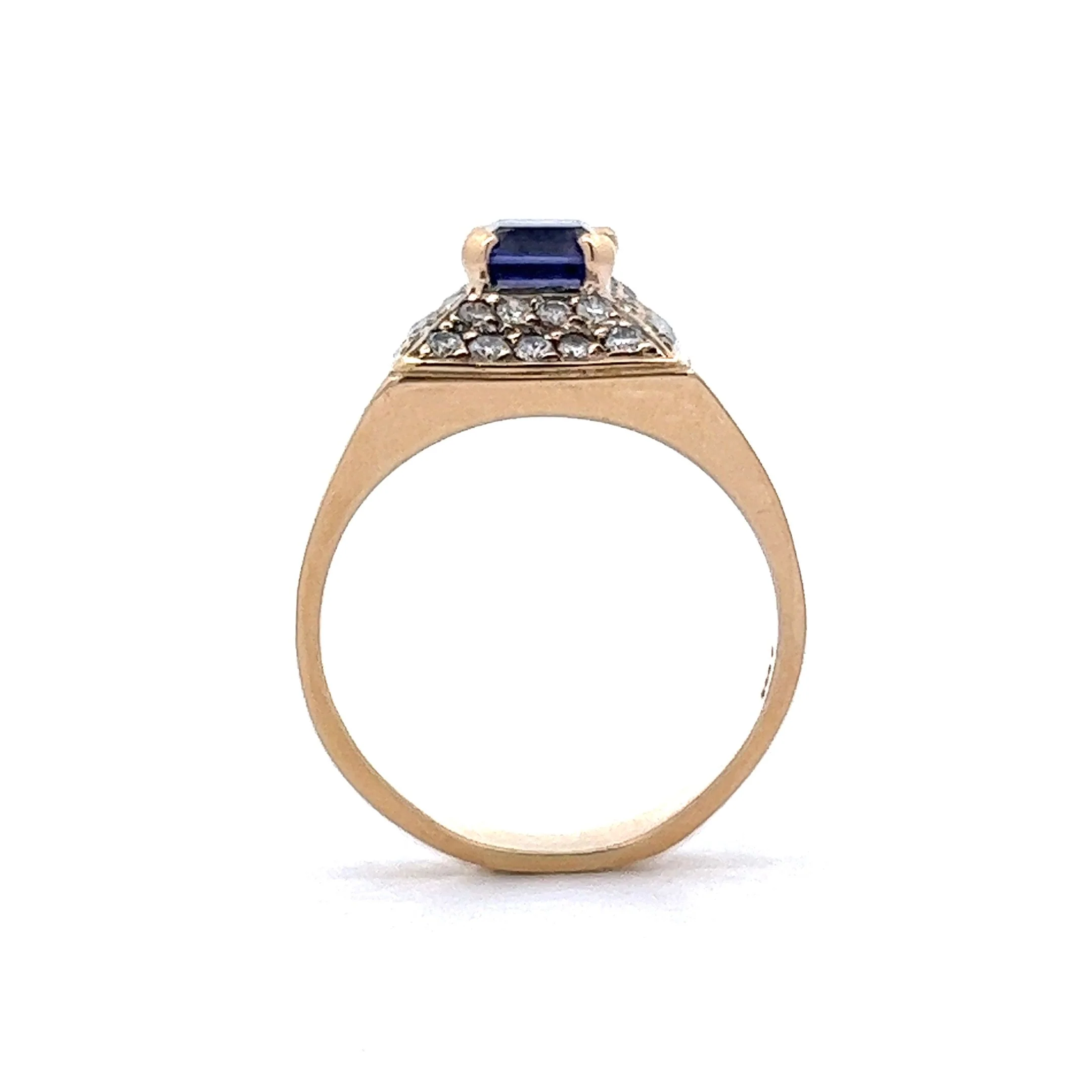 1.71 Tanzanite & Diamond Cocktail Ring in 14K Yellow Gold - Image 4