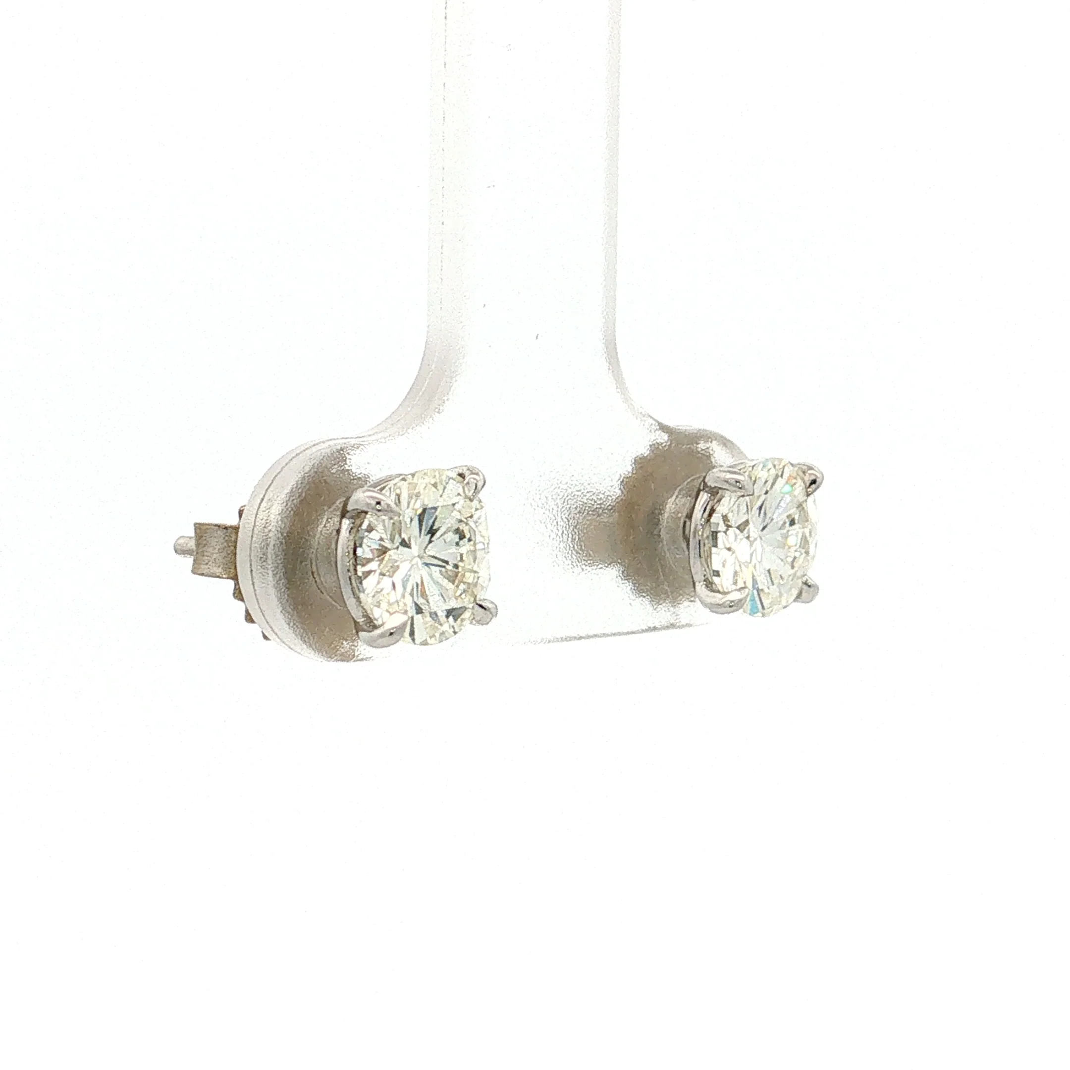 1.72 Diamond Stud Earrings 18k White Gold - Image 3