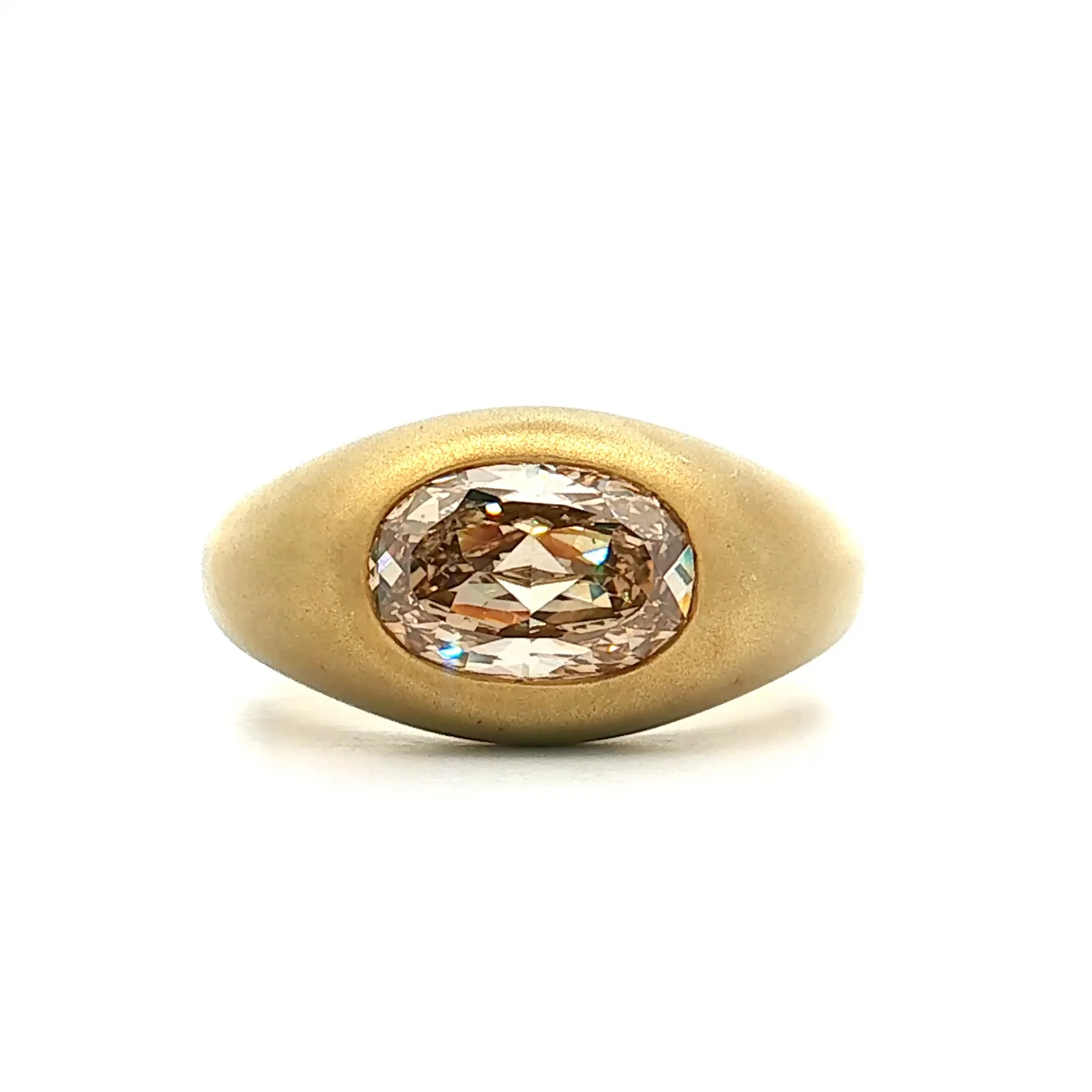 1.72 Oval Bezel Diamond Engagement Ring 18k