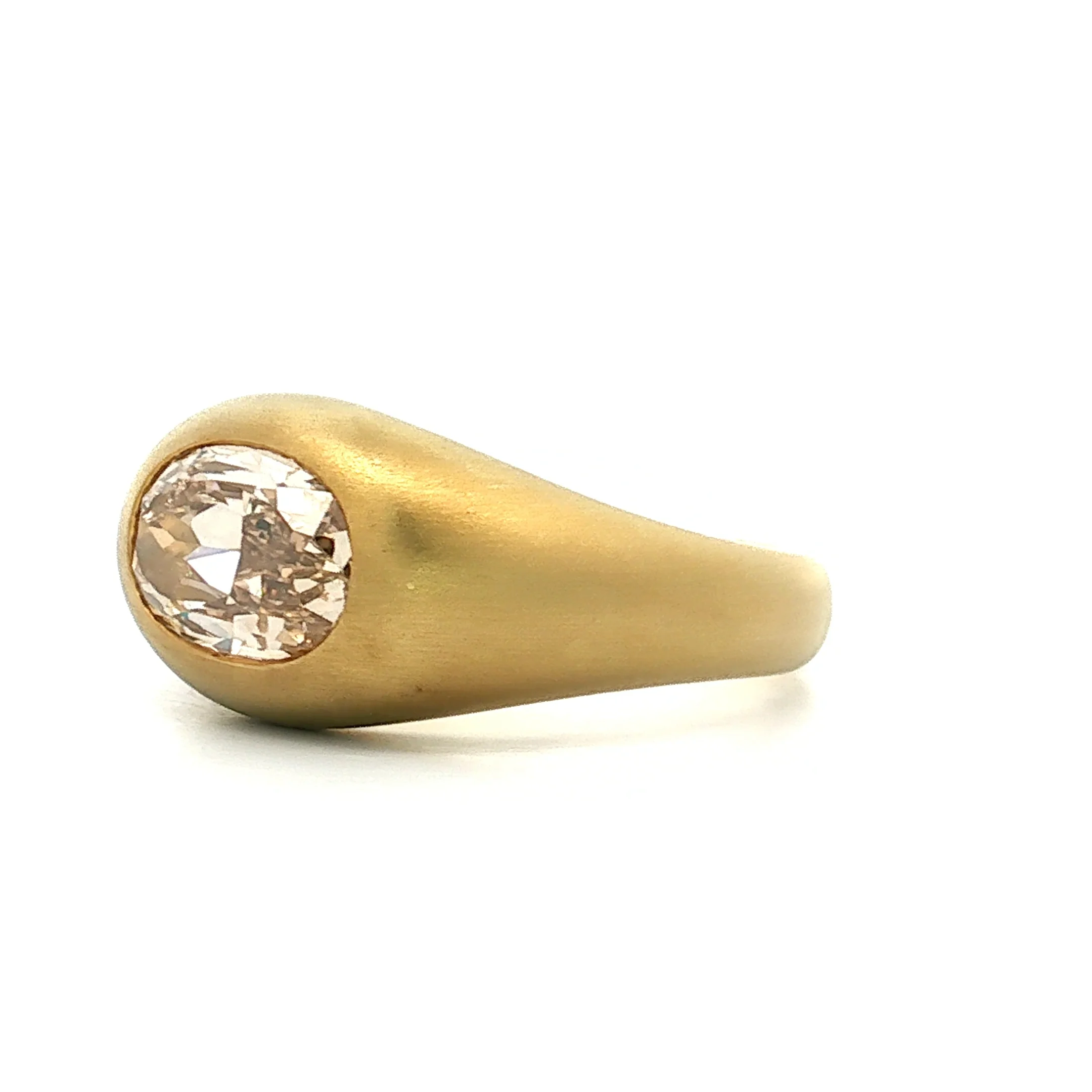 1.72 Oval Bezel Diamond Engagement Ring 18k - Image 2