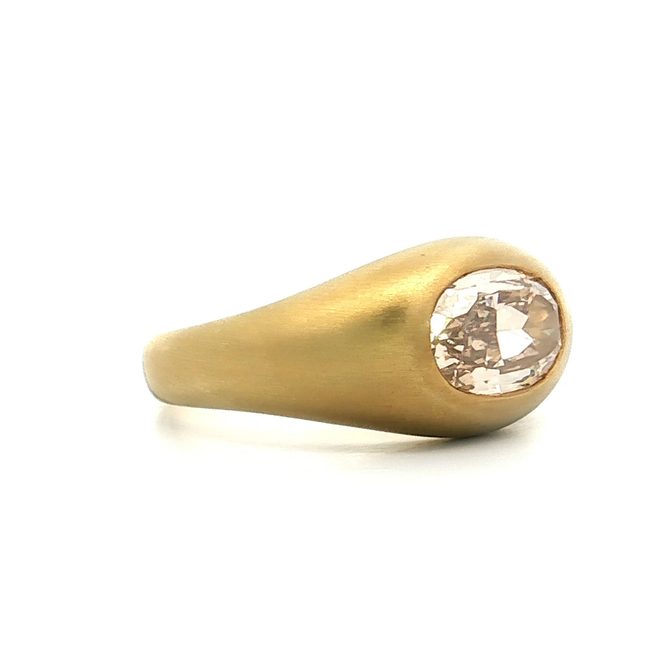 1.72 Oval Bezel Diamond Engagement Ring 18k - Image 3