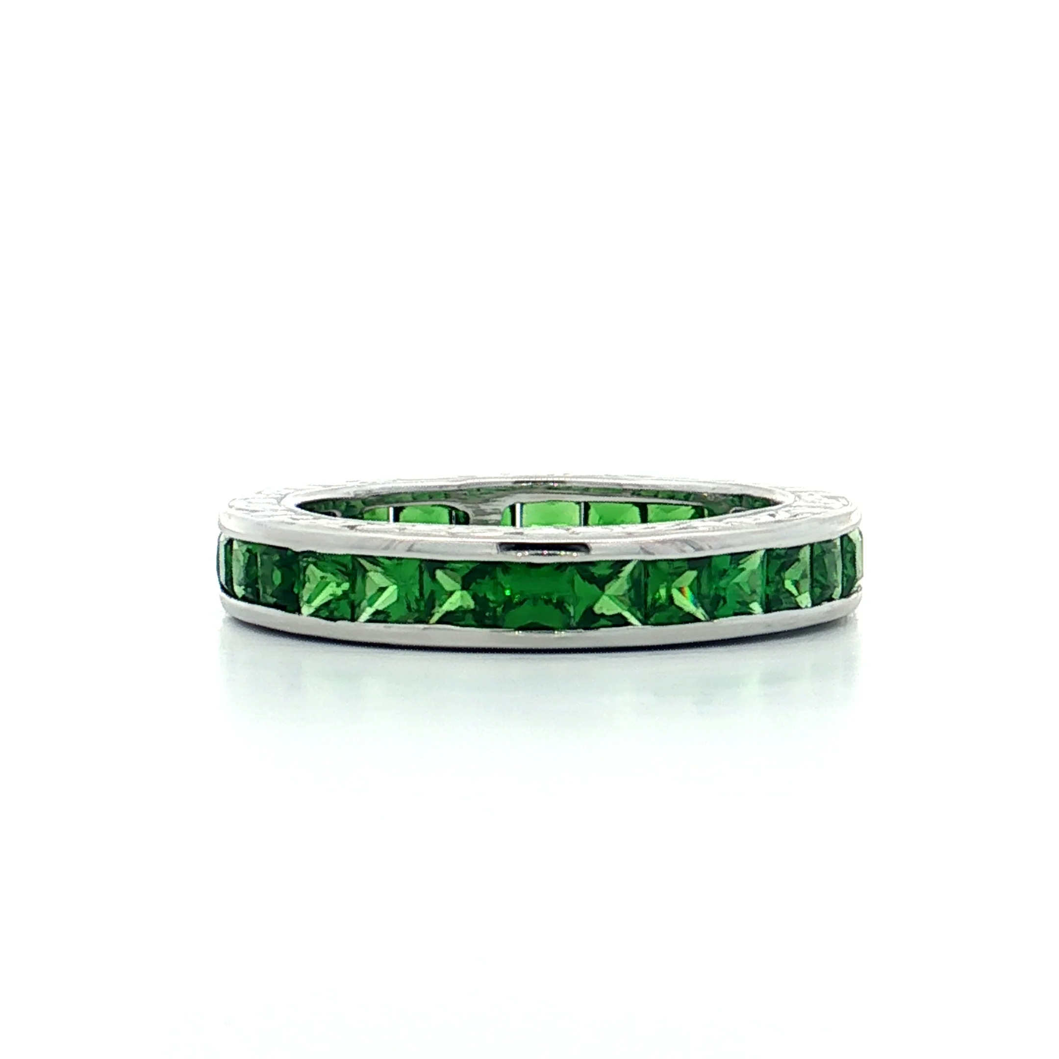 1.74 Tsavorite Garnet Eternity Band 18k White Gold - Image 2