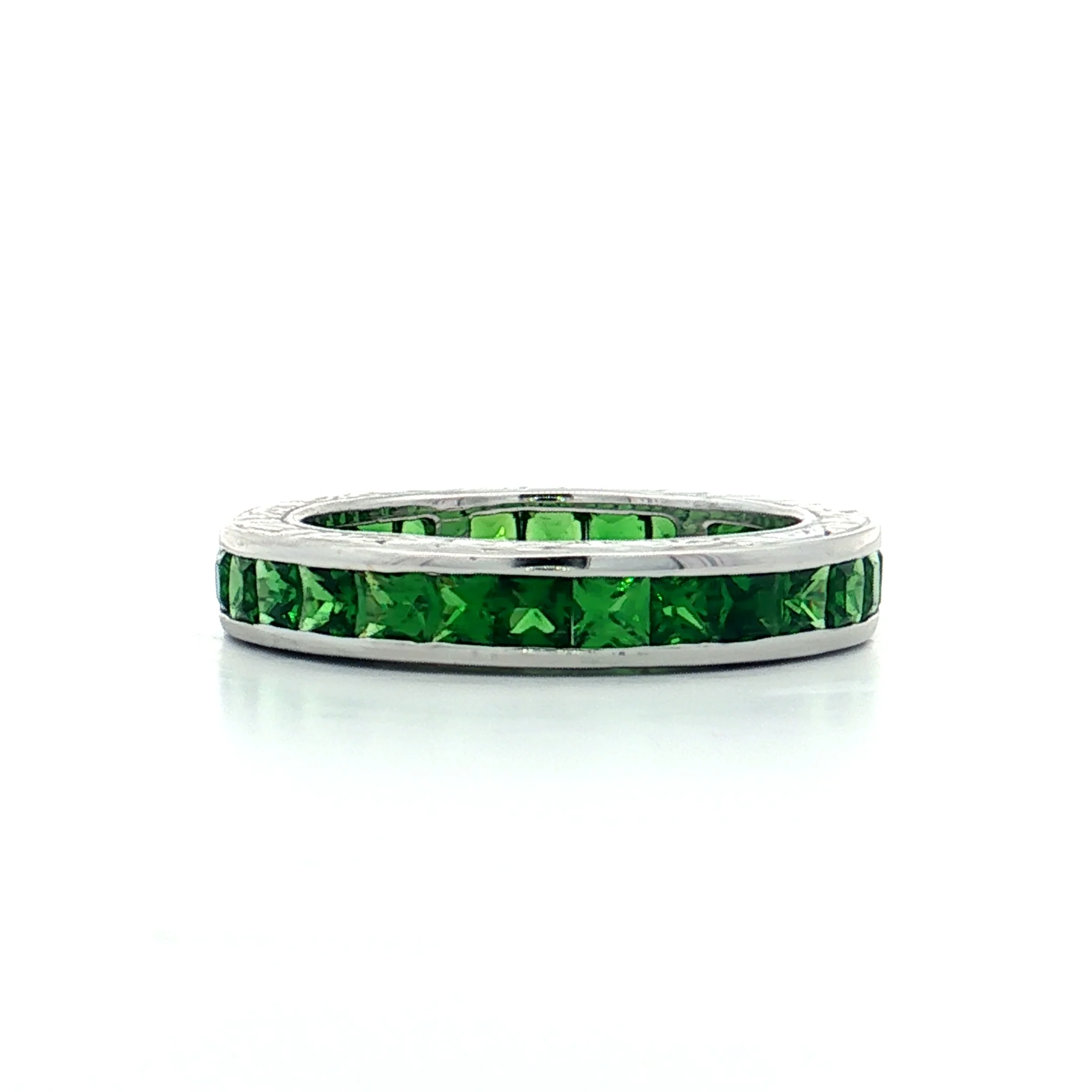 1.74 Tsavorite Garnet Eternity Band 18k White Gold - Image 3