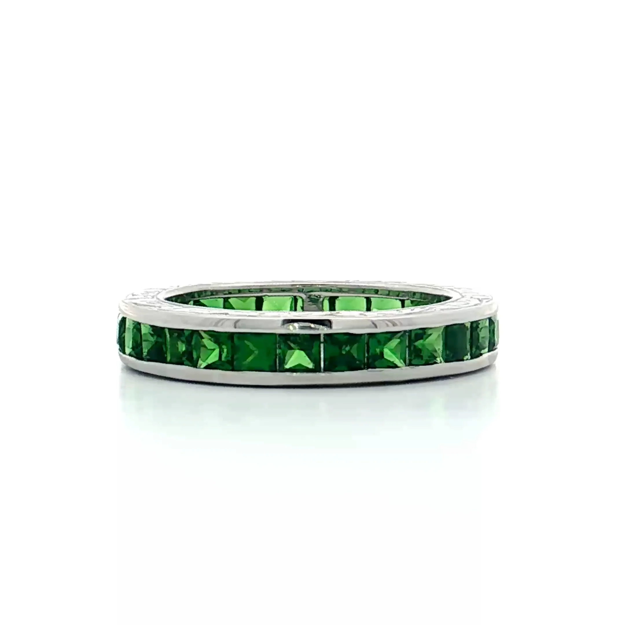1.74 Tsavorite Garnet Eternity Band 18k White Gold - Image 4